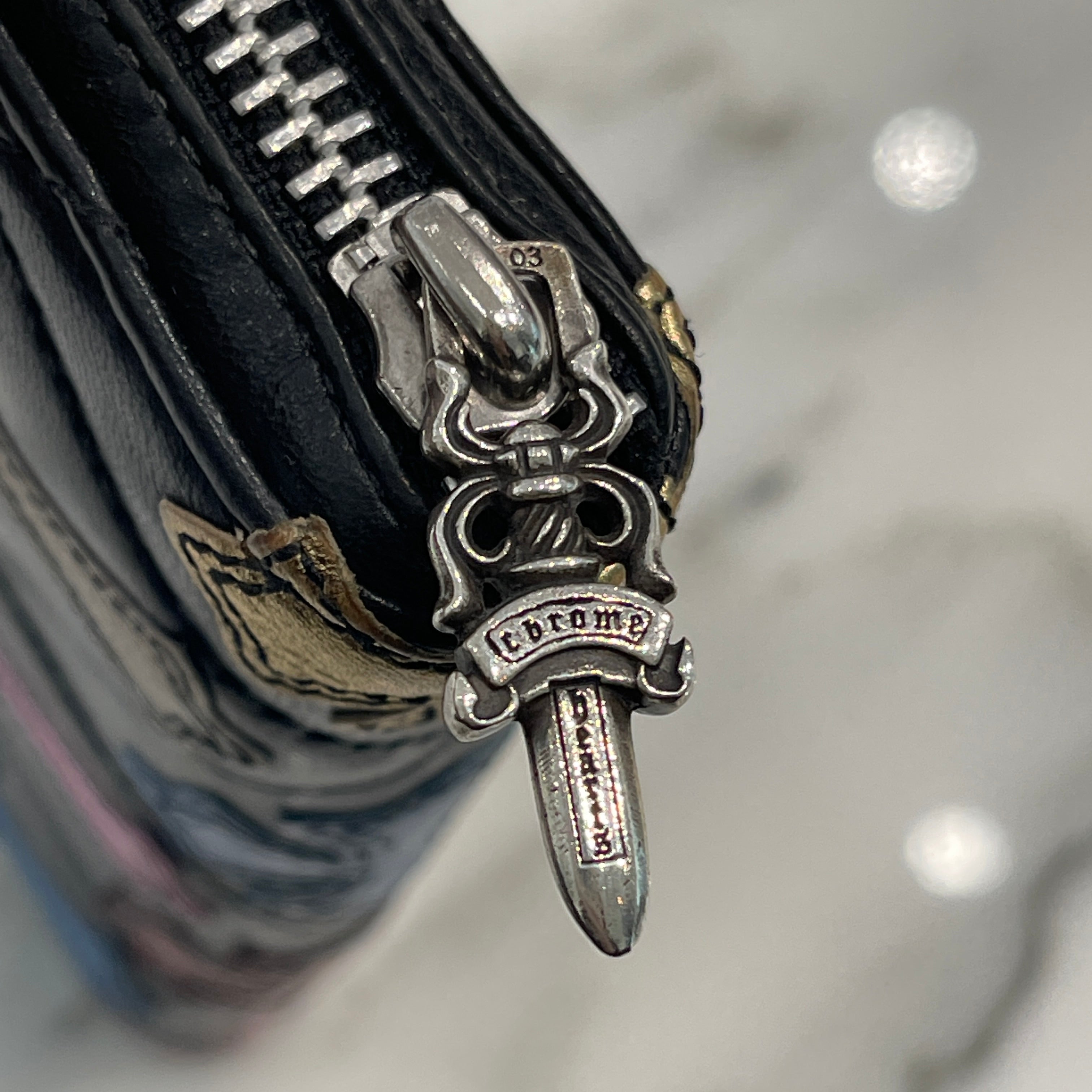 CHROME HEARTS Multi Cemetery Cross Leather Patch Quilting Wallet クロムハーツ マルチ セメタリークロス レザーパッチ キルティング風 ウォレット