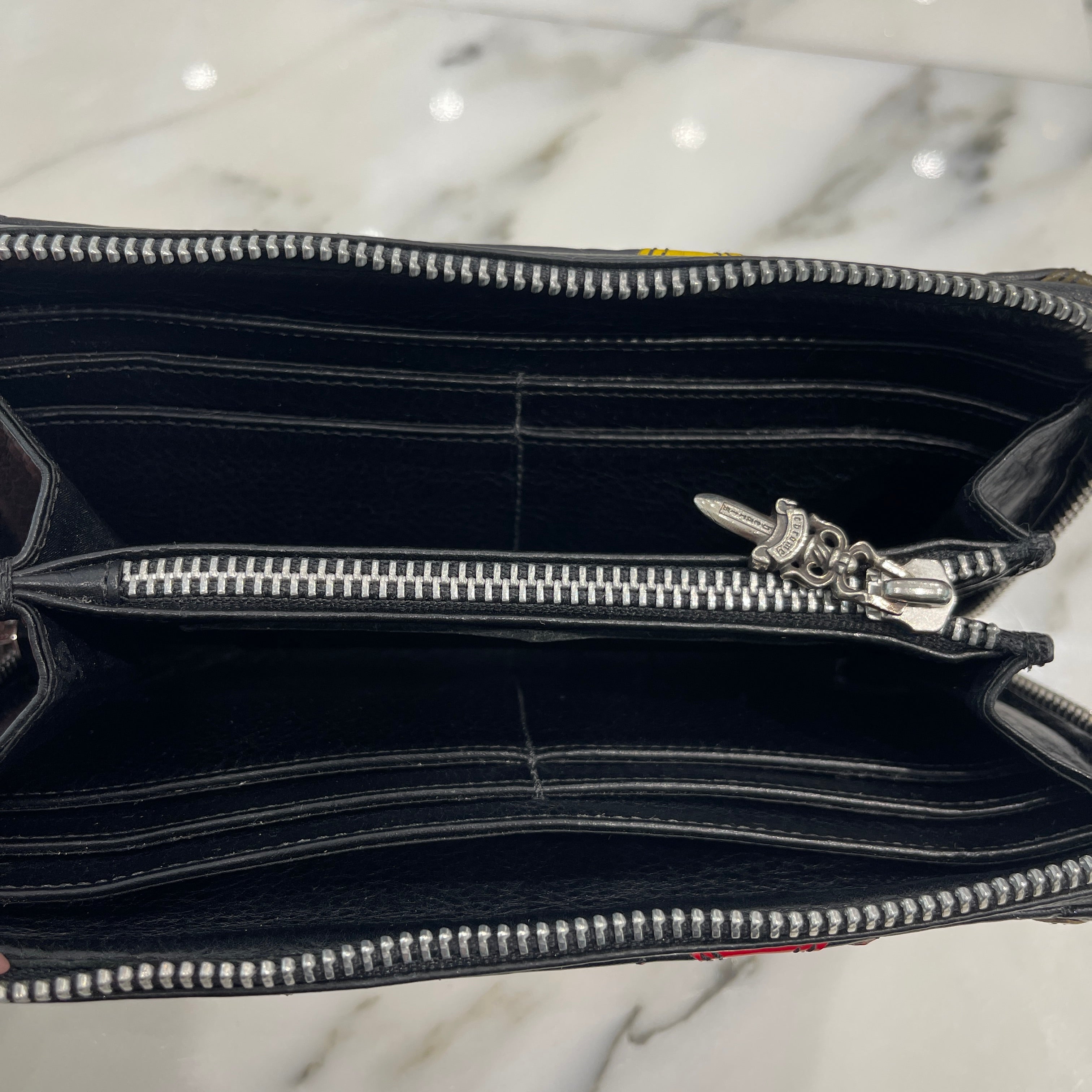 CHROME HEARTS Multi Cemetery Cross Leather Patch Quilting Wallet クロムハーツ マルチ セメタリークロス レザーパッチ キルティング風 ウォレット