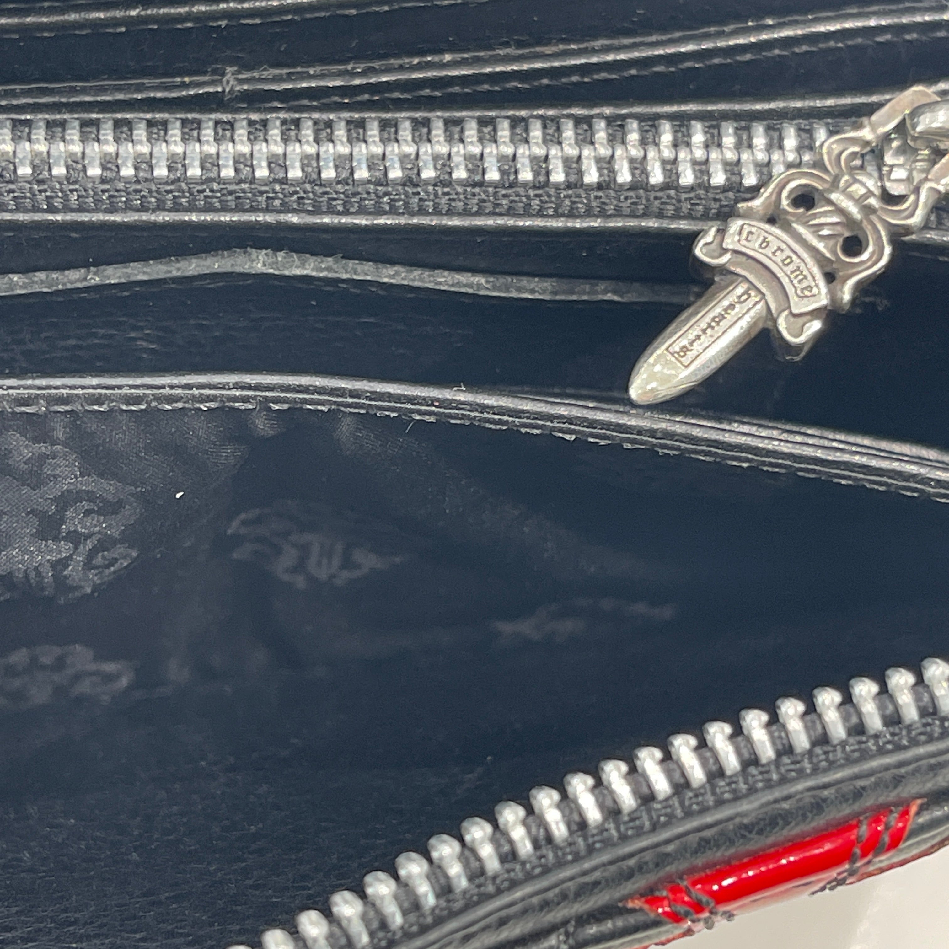 CHROME HEARTS Multi Cemetery Cross Leather Patch Quilting Wallet