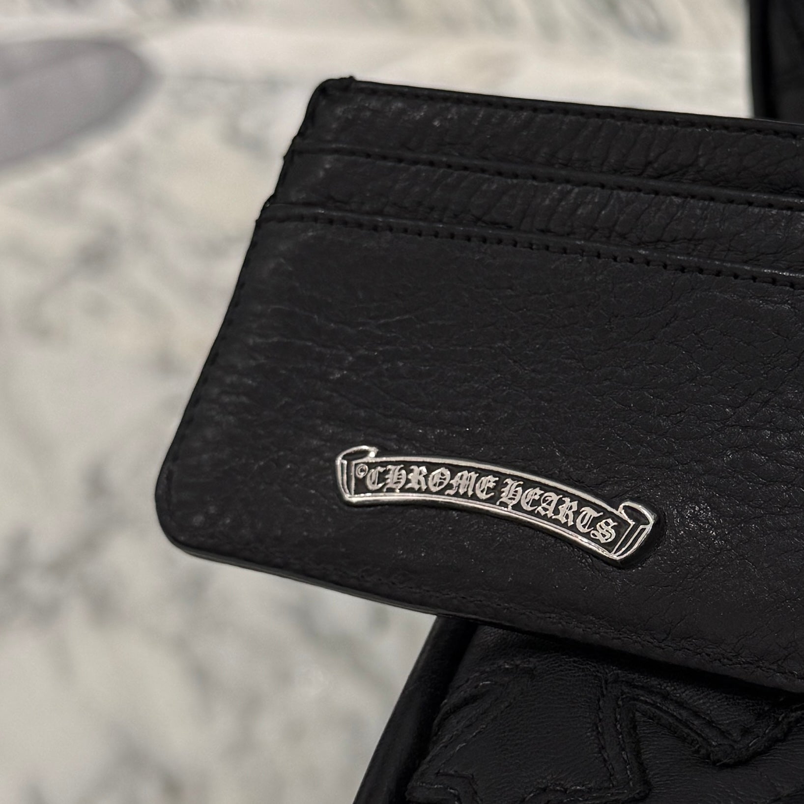 CHROME HEARTS Scroll Double Side Leather Card Case クロムハーツ スクロール ダブルサイド レザーカードケース