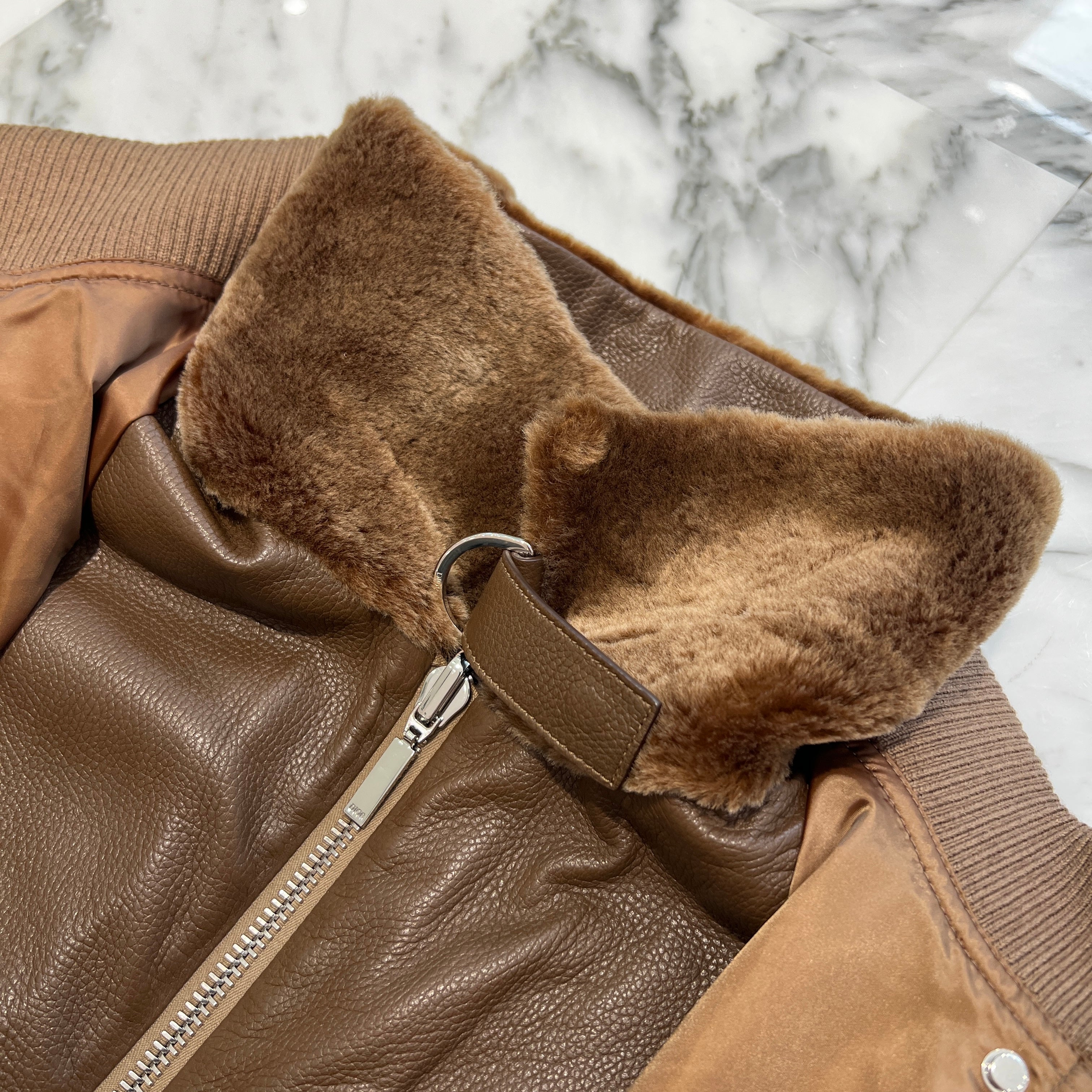 DIOR 2023AW Dior HOMME Layered Reversible Shearling Bomber Jacket 313L416A0662 Size 52 ディオール ディオールオム レイヤード リバーシブル シェアーリング ボンバージャケット サイズ52