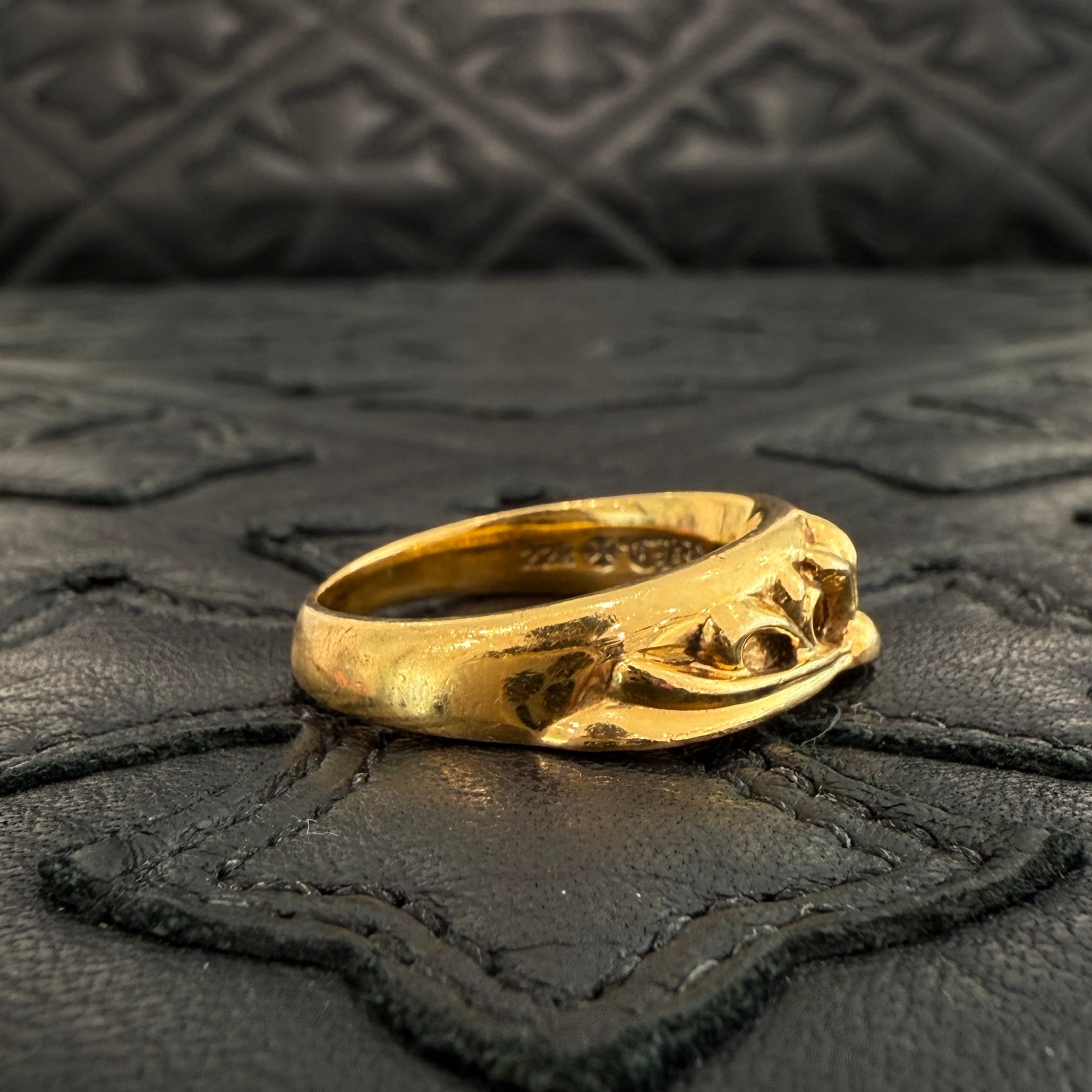 CHROME HEARTS 22K Half Classic Keeper Ring Size 19号 クロムハーツ 22K ハーフ クラッシックキーパーリング サイズ19号