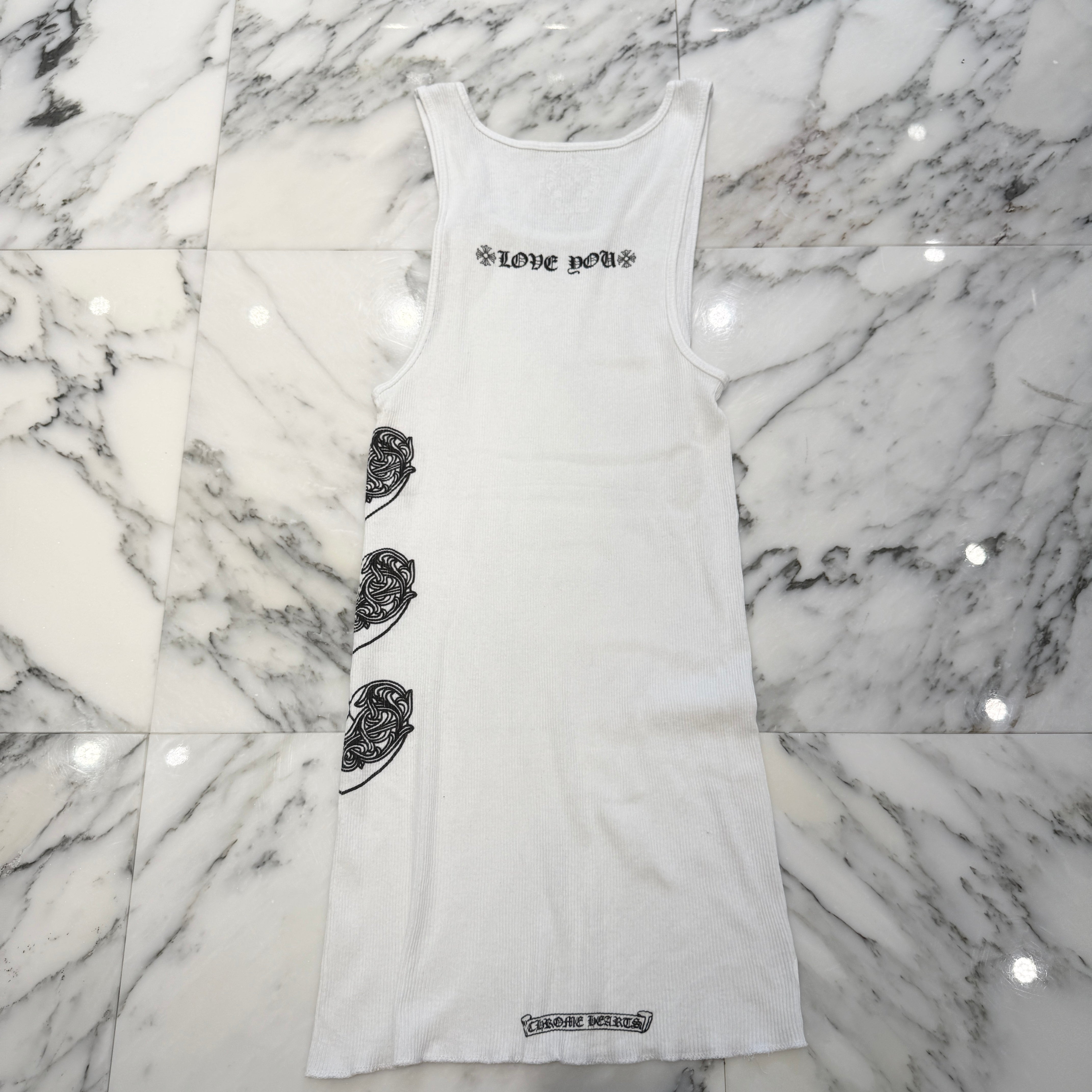 CHROME HEARTS Viny Heart "Love You" Rib Tank Top Size L クロムハーツ ヴィニーハート "ラブユー" リブ タンクトップ サイズL
