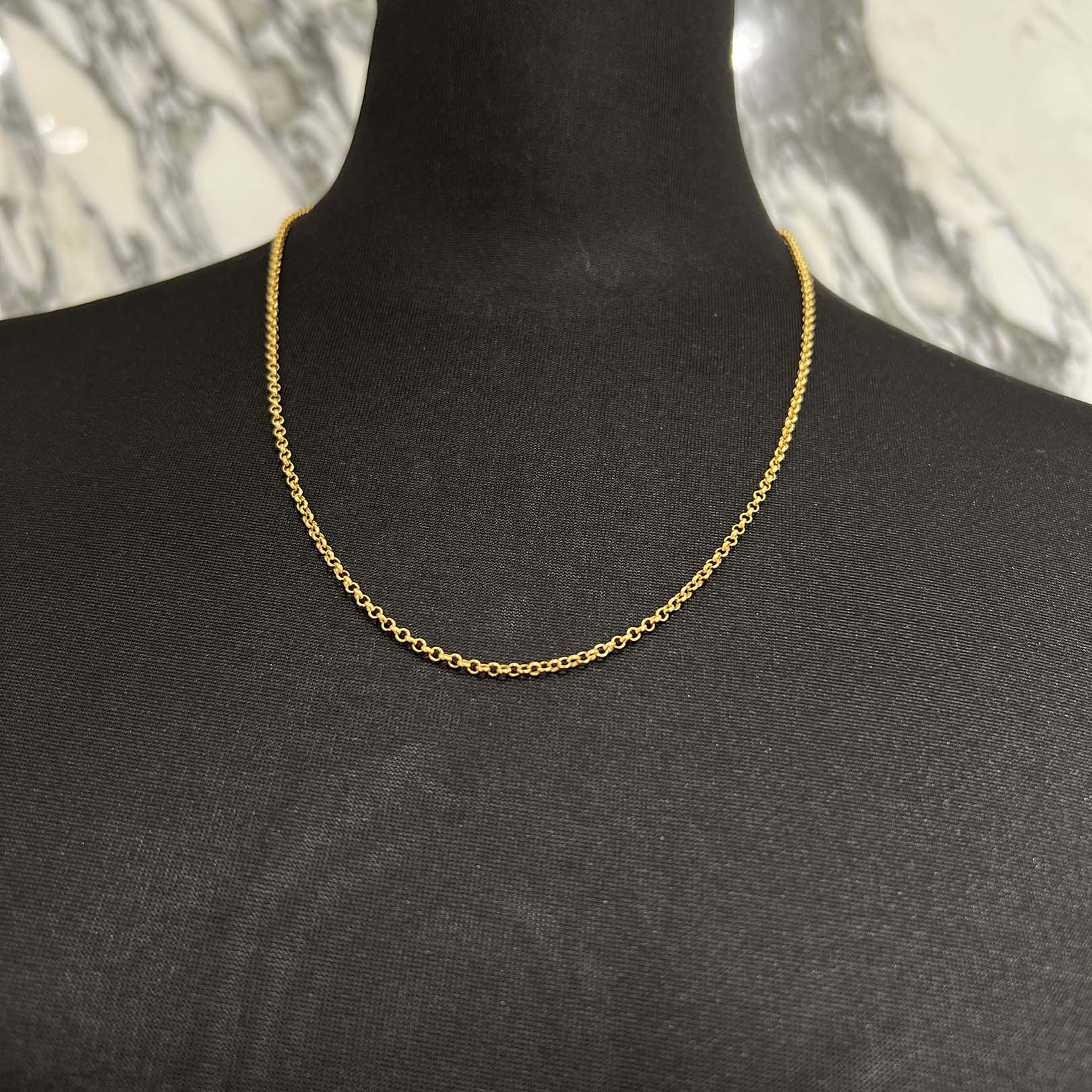 CHROME HEARTS 22K Roll Chain Necklace Size 20 Inch クロムハーツ 22K ロールチェーン ネックレス サイズ20インチ