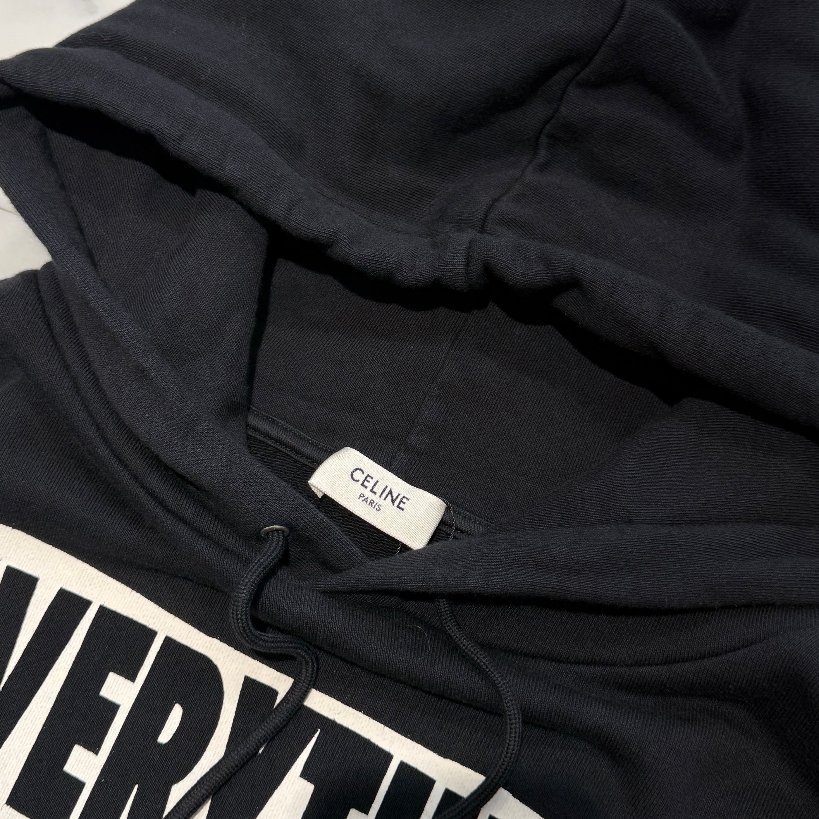 CELINE 2023AW Message Print Pullover Hoodie 2Y99D670Q Size S セリーヌ メッセージプリント プルオーバーフーディ サイズS