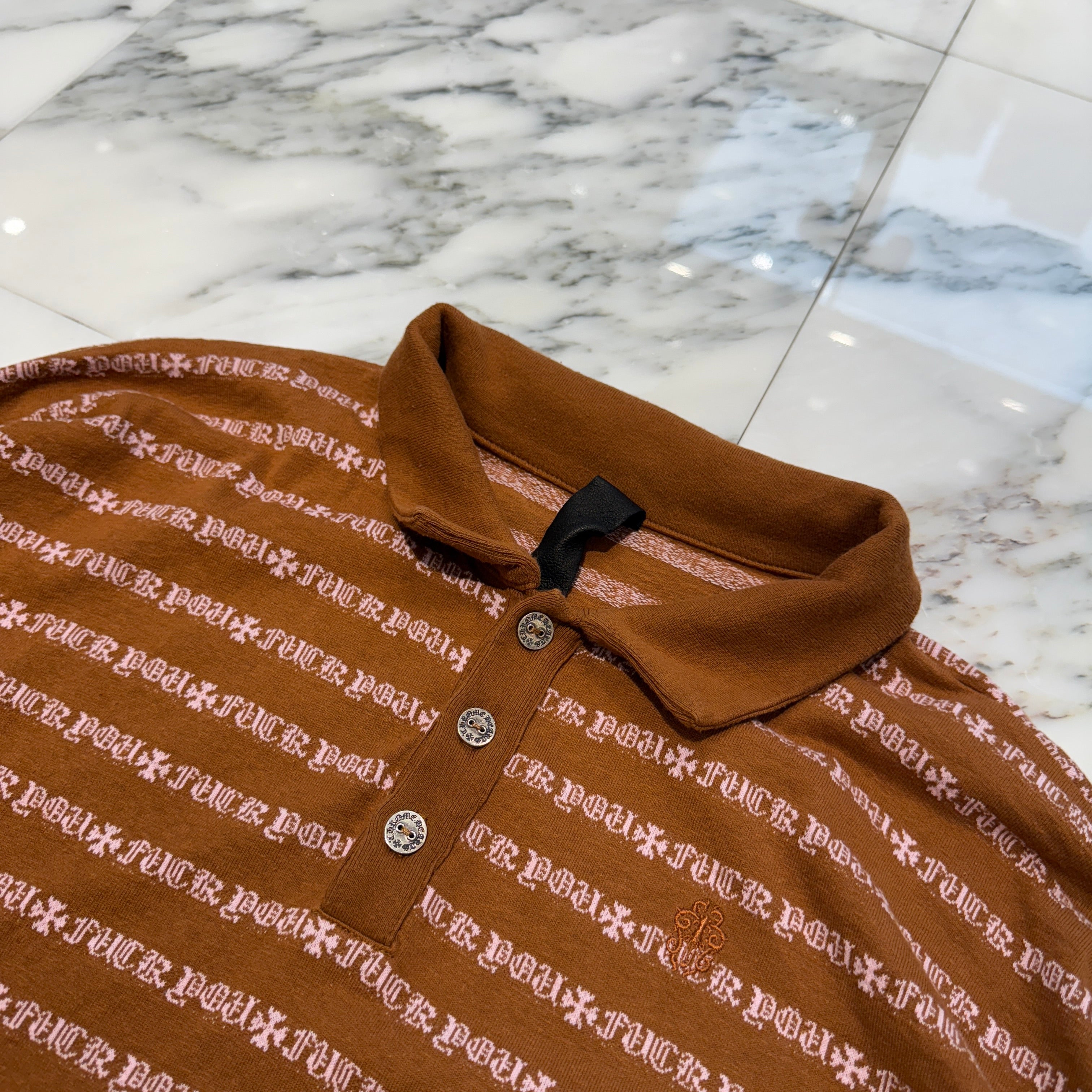 CHROME HEARTS Y NOT Vine Dagger Embroidery Polo Shirt Size L クロムハーツ ワイノット ヴァインダガー刺繍 ポロシャツ サイズL