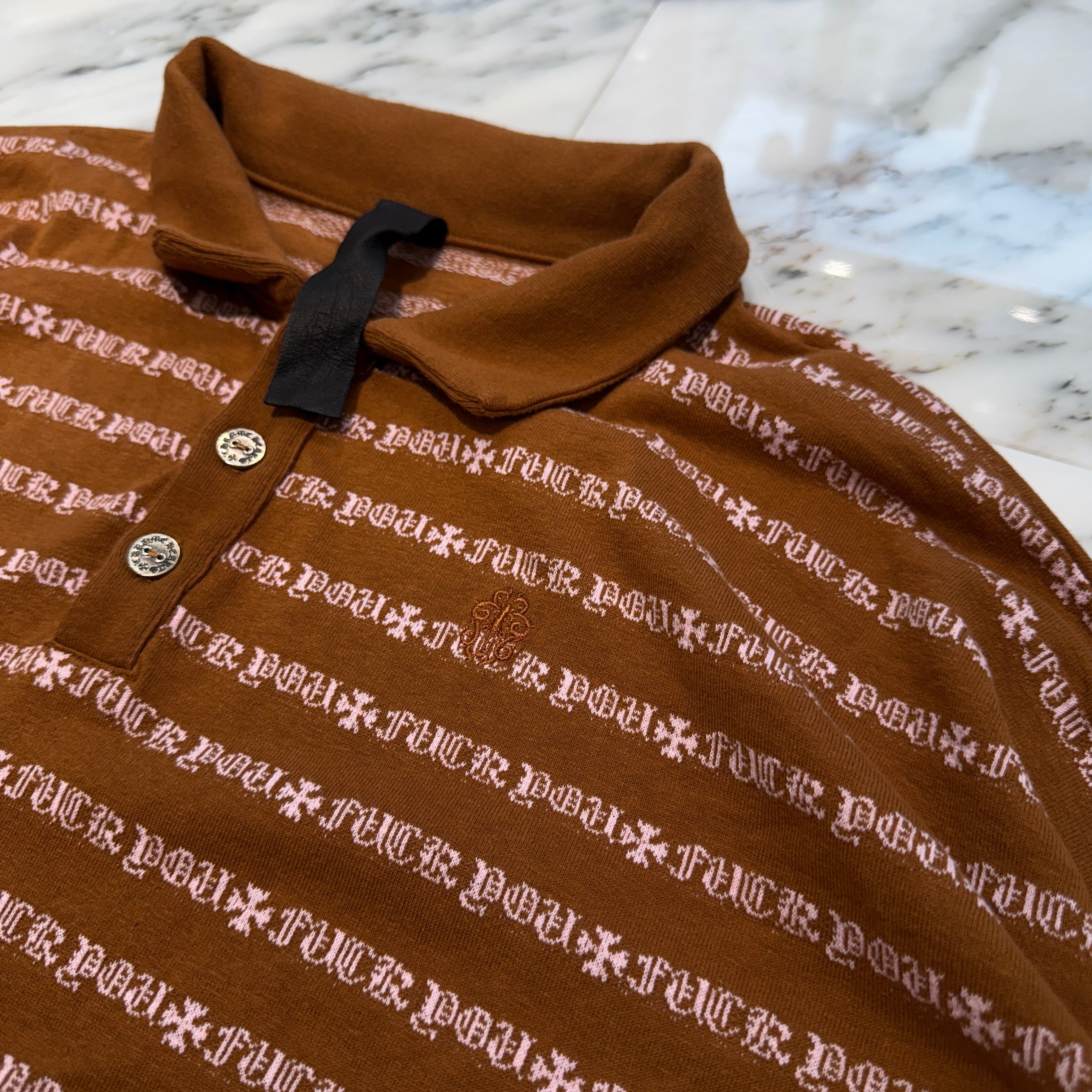 CHROME HEARTS Y NOT Vine Dagger Embroidery Polo Shirt Size L クロムハーツ ワイノット ヴァインダガー刺繍 ポロシャツ サイズL