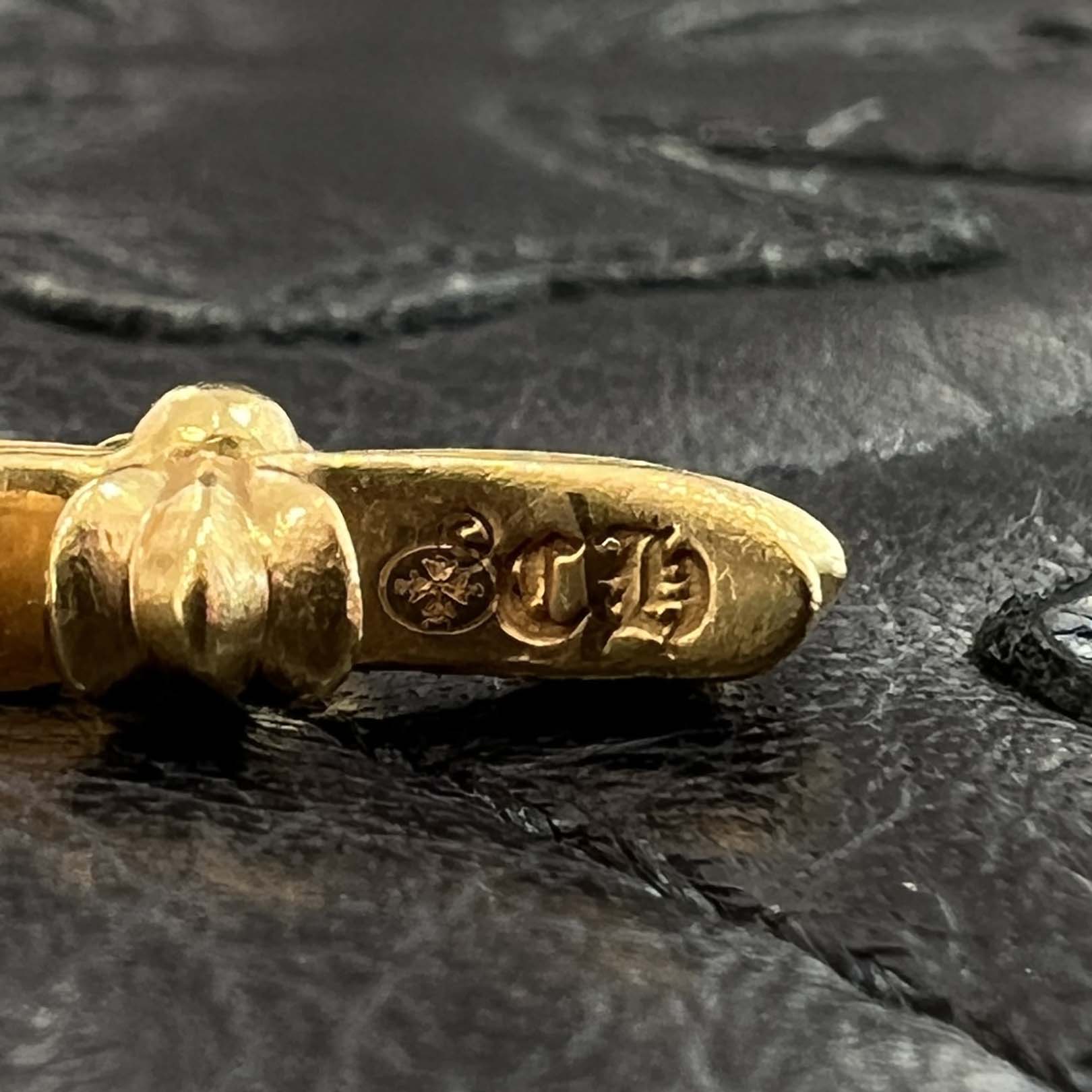 CHROME HEARTS 22K Baby Fat Cross Pave Blue Sapphire Pendant Top クロムハーツ 22K ベビーファット クロス パヴェ ブルーサファイア ペンダントトップ