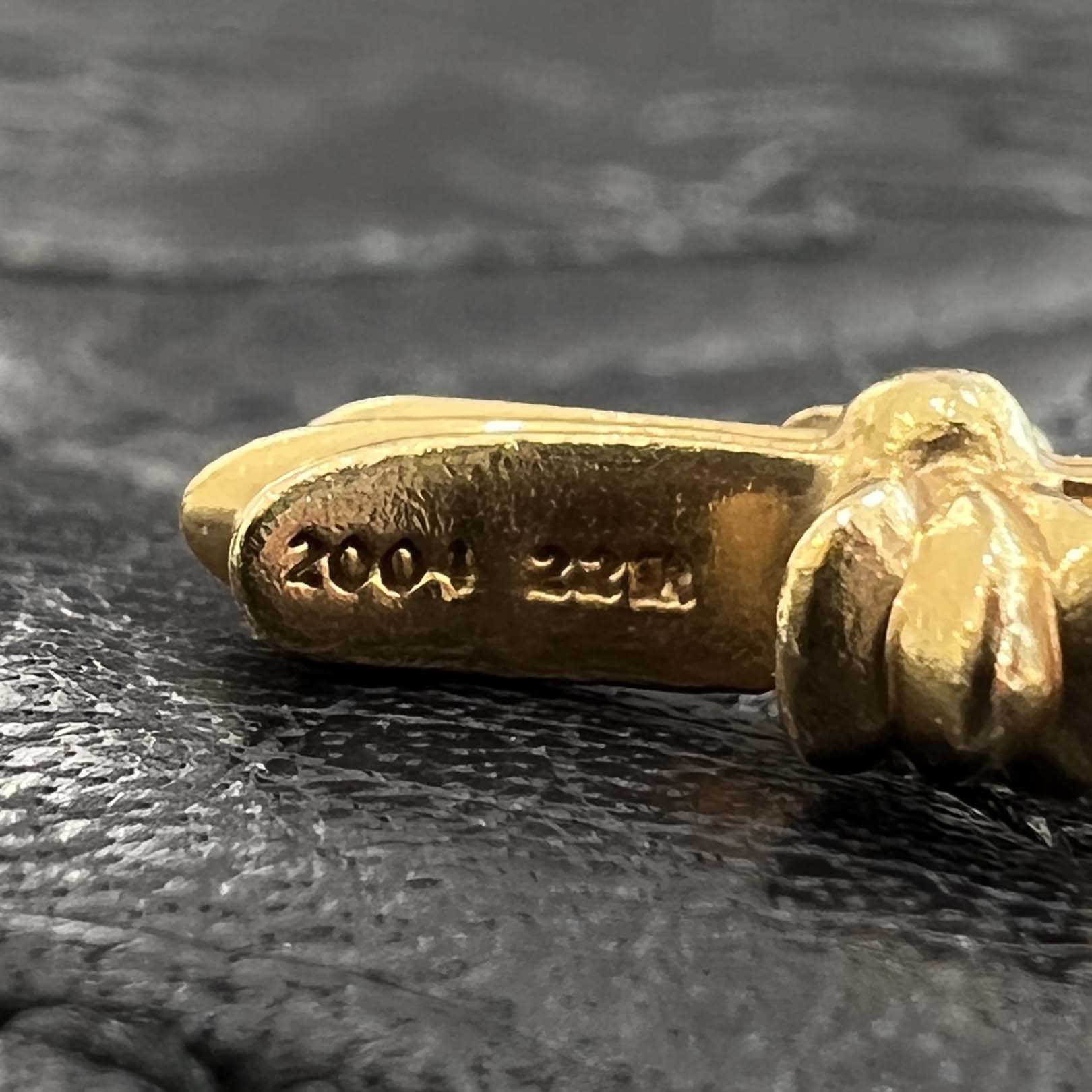 CHROME HEARTS 22K Baby Fat Cross Pave Blue Sapphire Pendant Top クロムハーツ 22K ベビーファット クロス パヴェ ブルーサファイア ペンダントトップ