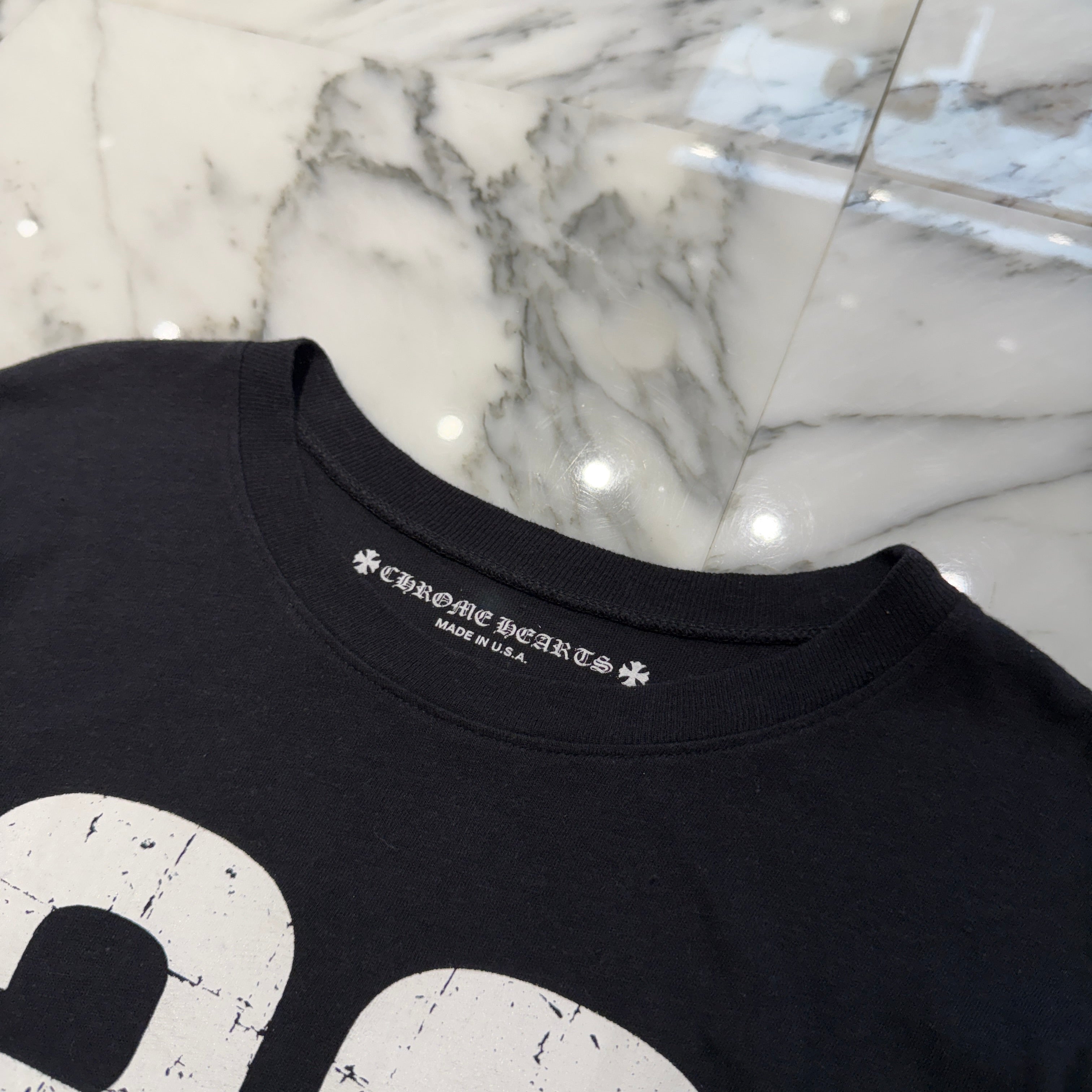 CHROME HEARTS 33 Horseshoe Crack Print Long Sleeve Tee Size M クロムハーツ 33 ホースシュー クラックプリント ロングスリーブＴシャツ サイズM