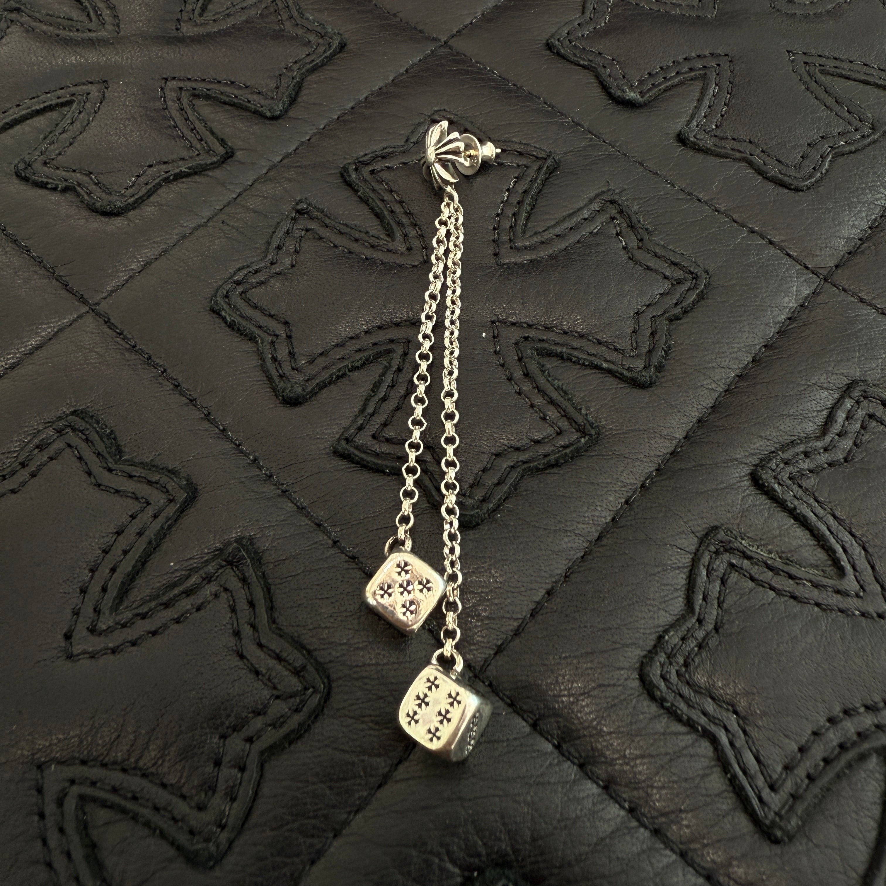 CHROME HEARTS CH Cross Double Dice Earrings クロムハーツ CHクロス