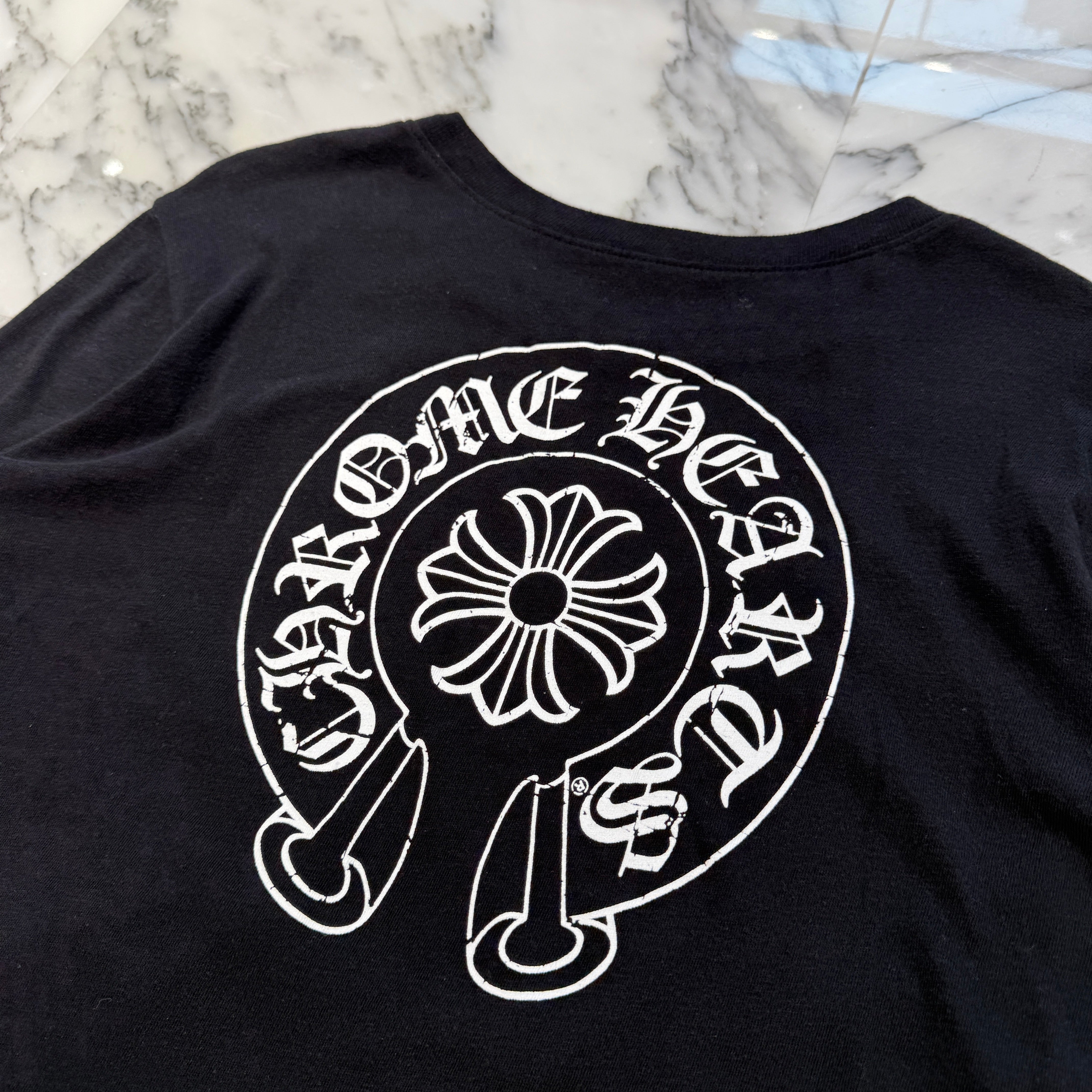 CHROME HEARTS 33 Horseshoe Crack Print Long Sleeve Tee Size M クロムハーツ 33 ホースシュー クラックプリント ロングスリーブＴシャツ サイズM