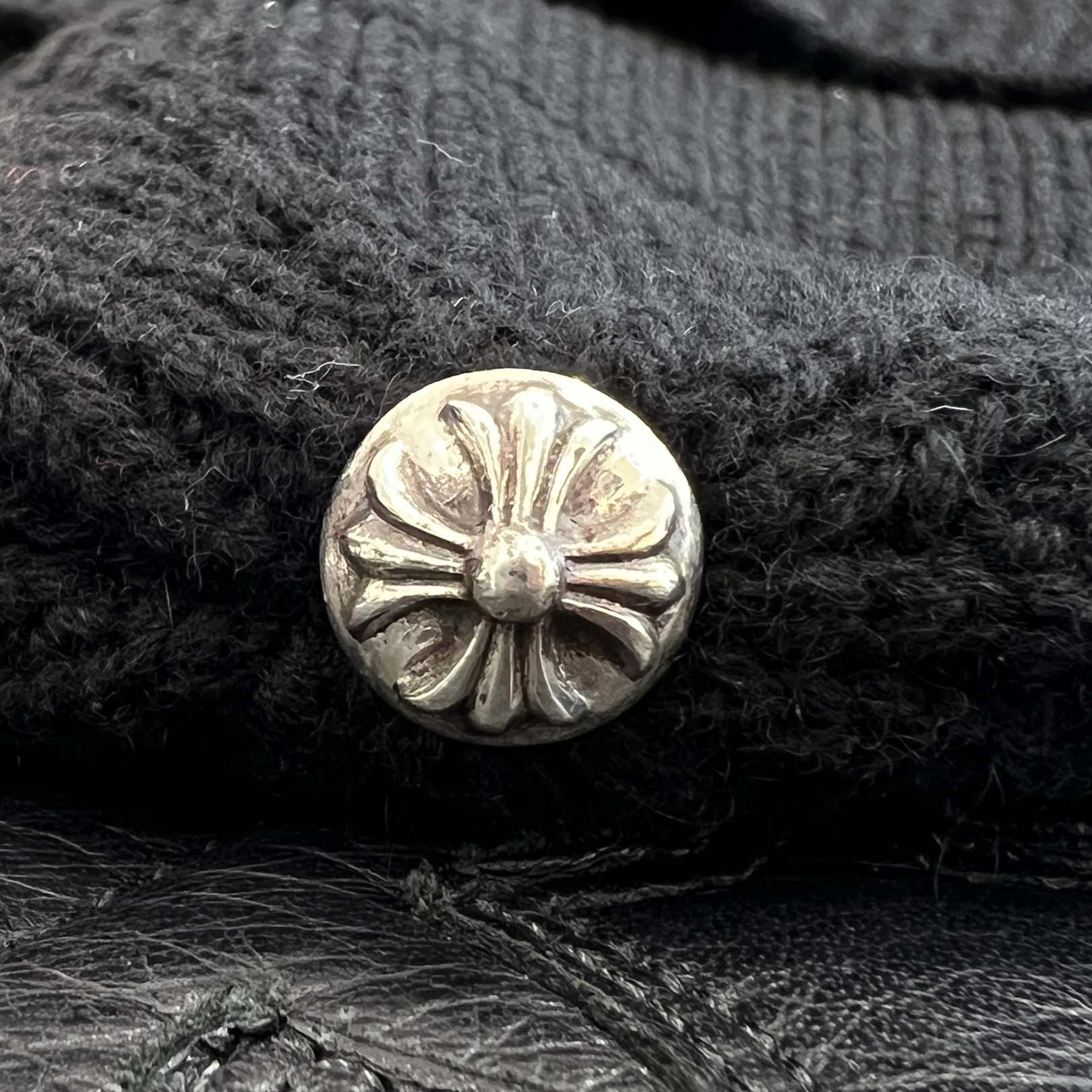 CHROME HEARTS CH Cross Leather Cemetery Cross Patch Cashmere Beanie Size ONE SIZE (22cm) クロムハーツ CHクロス レザーセメタリークロスパッチ カシミヤビーニー サイズONE SIZE (22cm)