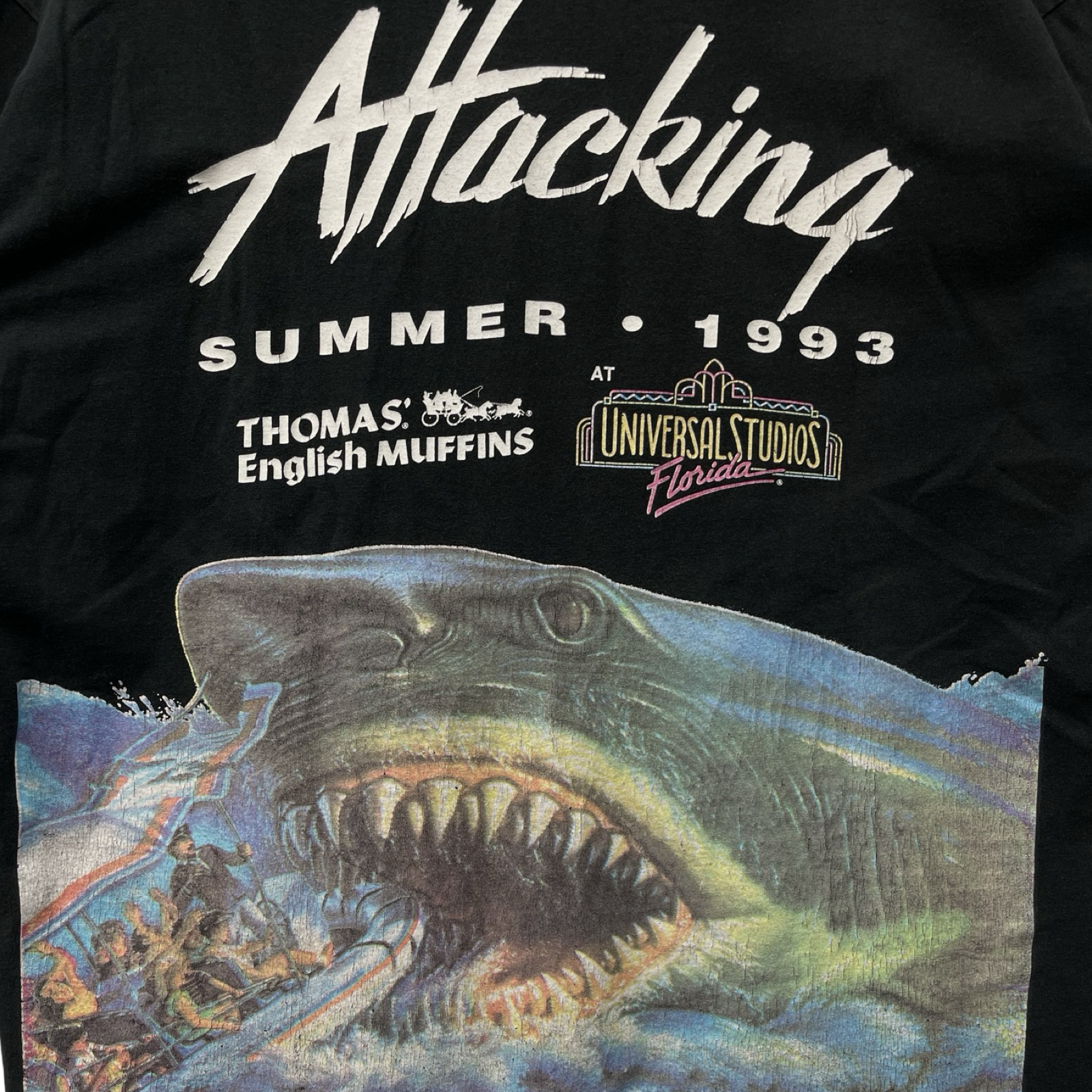 Vintage 90's JAWS "ATTACKING SUMMER 1993" S/S Tee Size XL