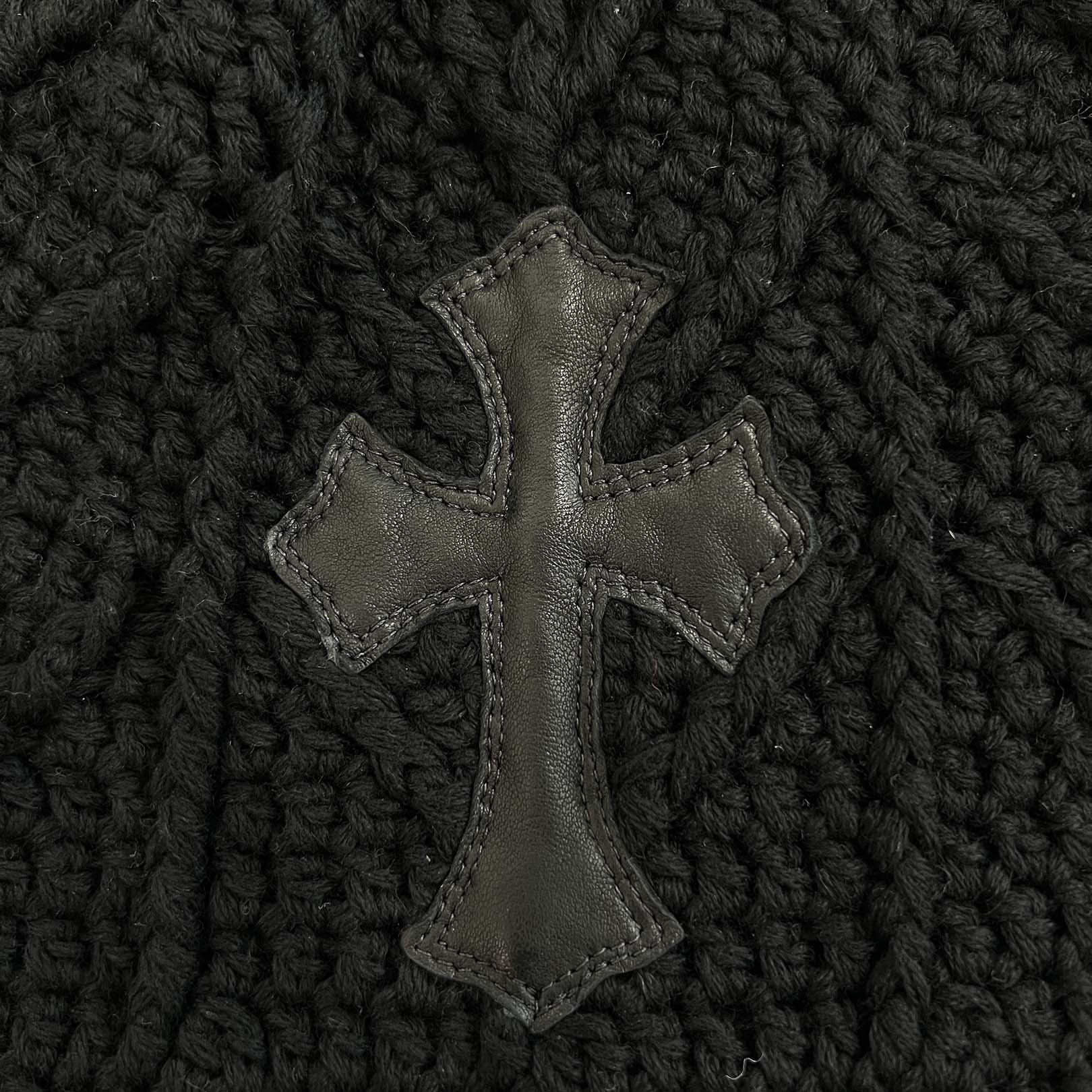 CHROME HEARTS 1 Cross Leather Patch Cashmere Beanie Size ONE SIZE (26cm) クロムハーツ 1クロスレザーパッチ カシミヤビーニー サイズONE SIZE (26cm)