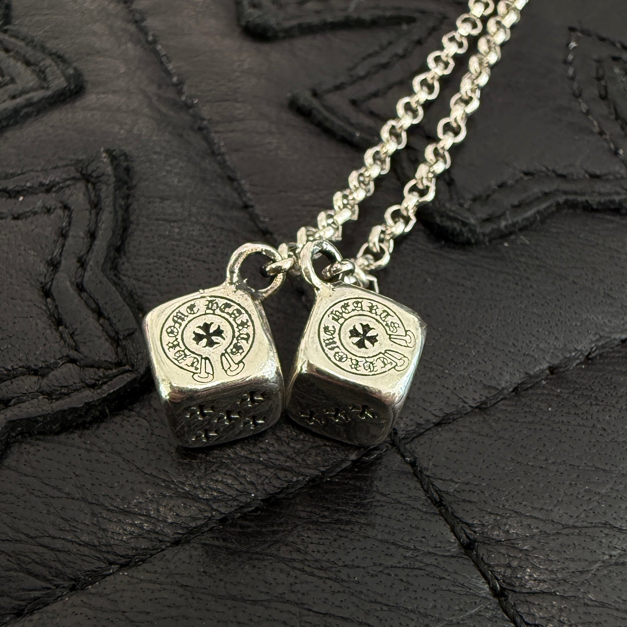 CHROME HEARTS CH Cross Double Dice Earrings クロムハーツ CHクロス ダブルダイス ピアス