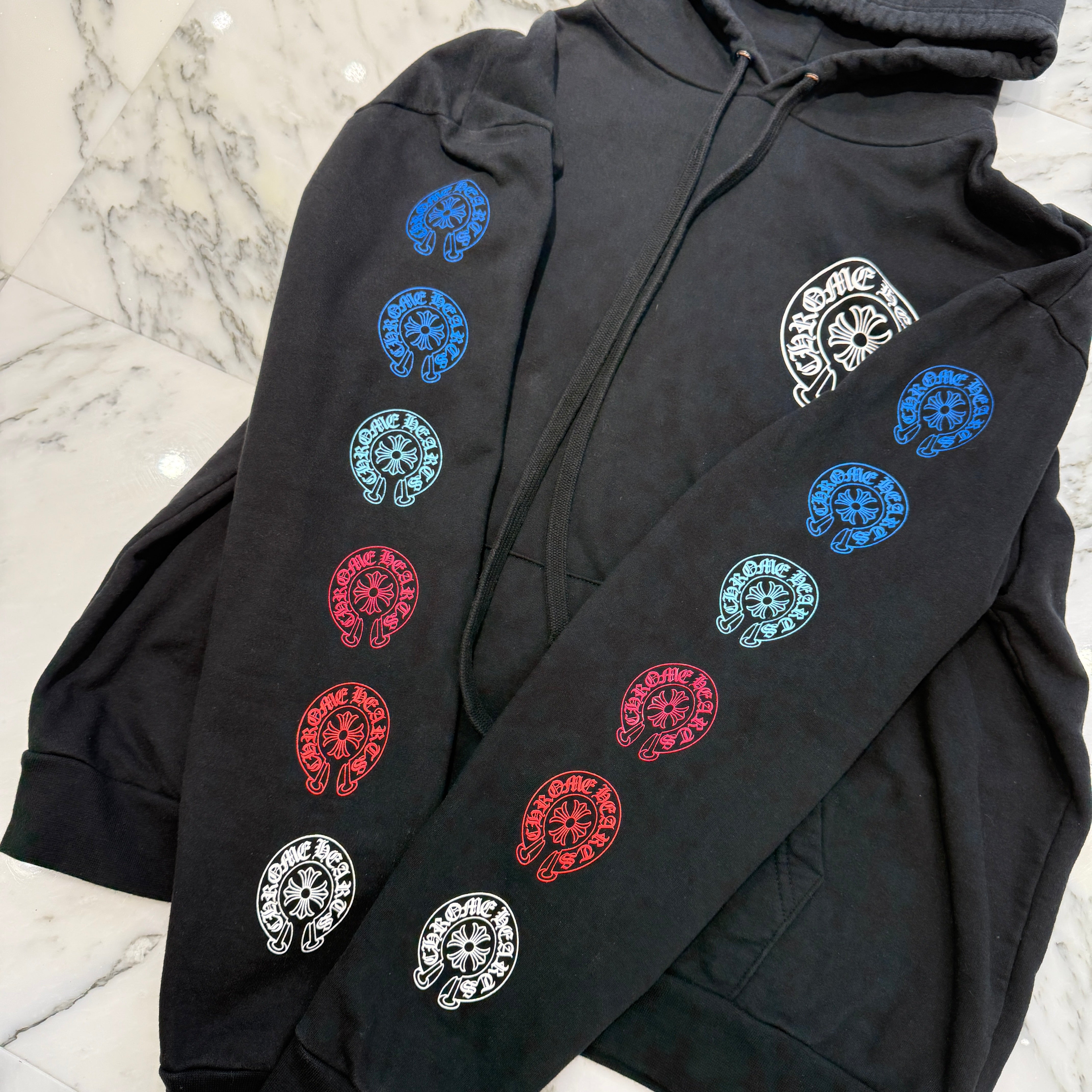 CHROME HEARTS Multi Color Horseshoe Pullover Hoodie Size S クロムハーツ マルチカラー ホースシュー プルオーバーフーディ サイズS