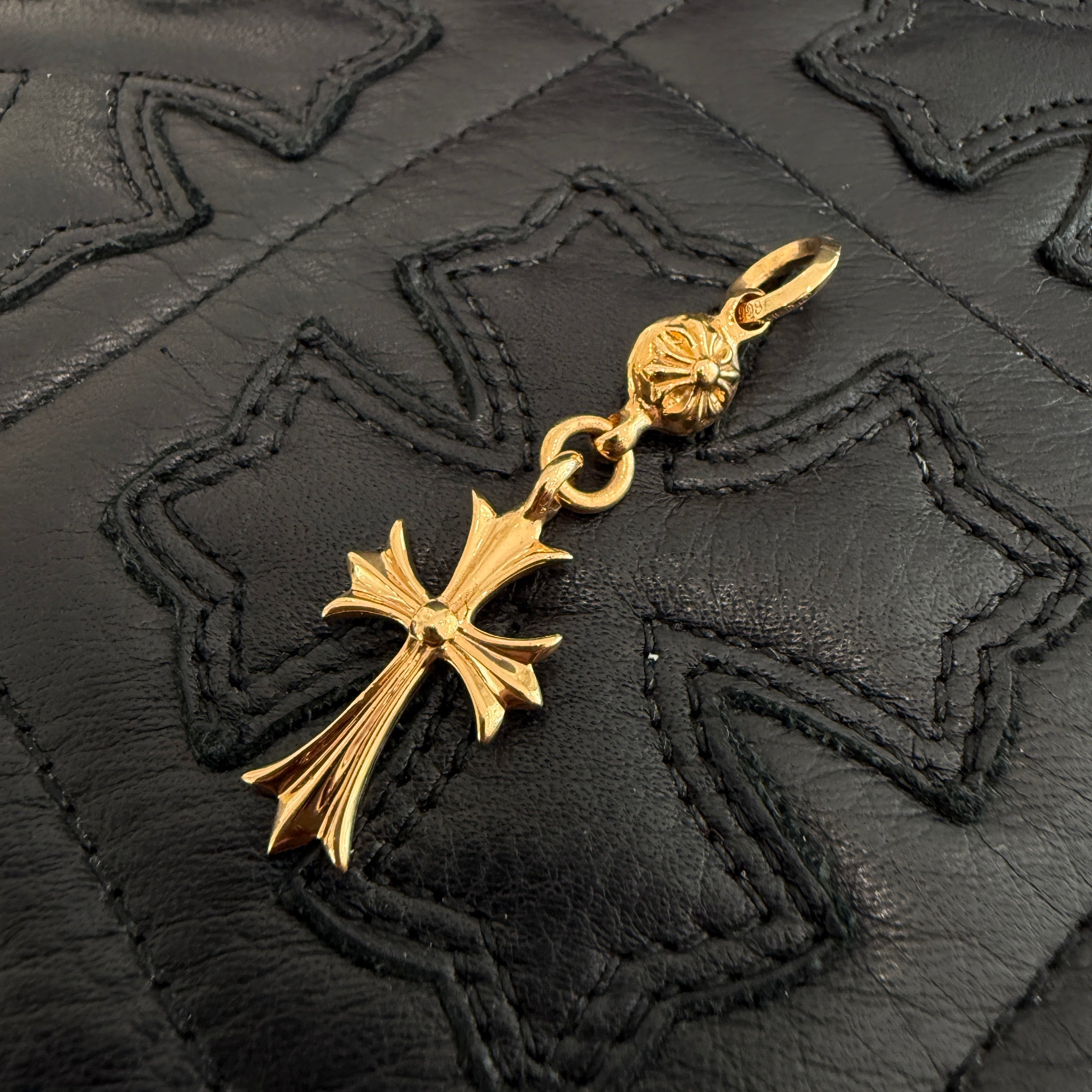 CHROME HEARTS 22K 1 Ball Tiny Cross Charm Neckless Top クロムハーツ 1ボール タイニークロスチャーム ネックレストップ