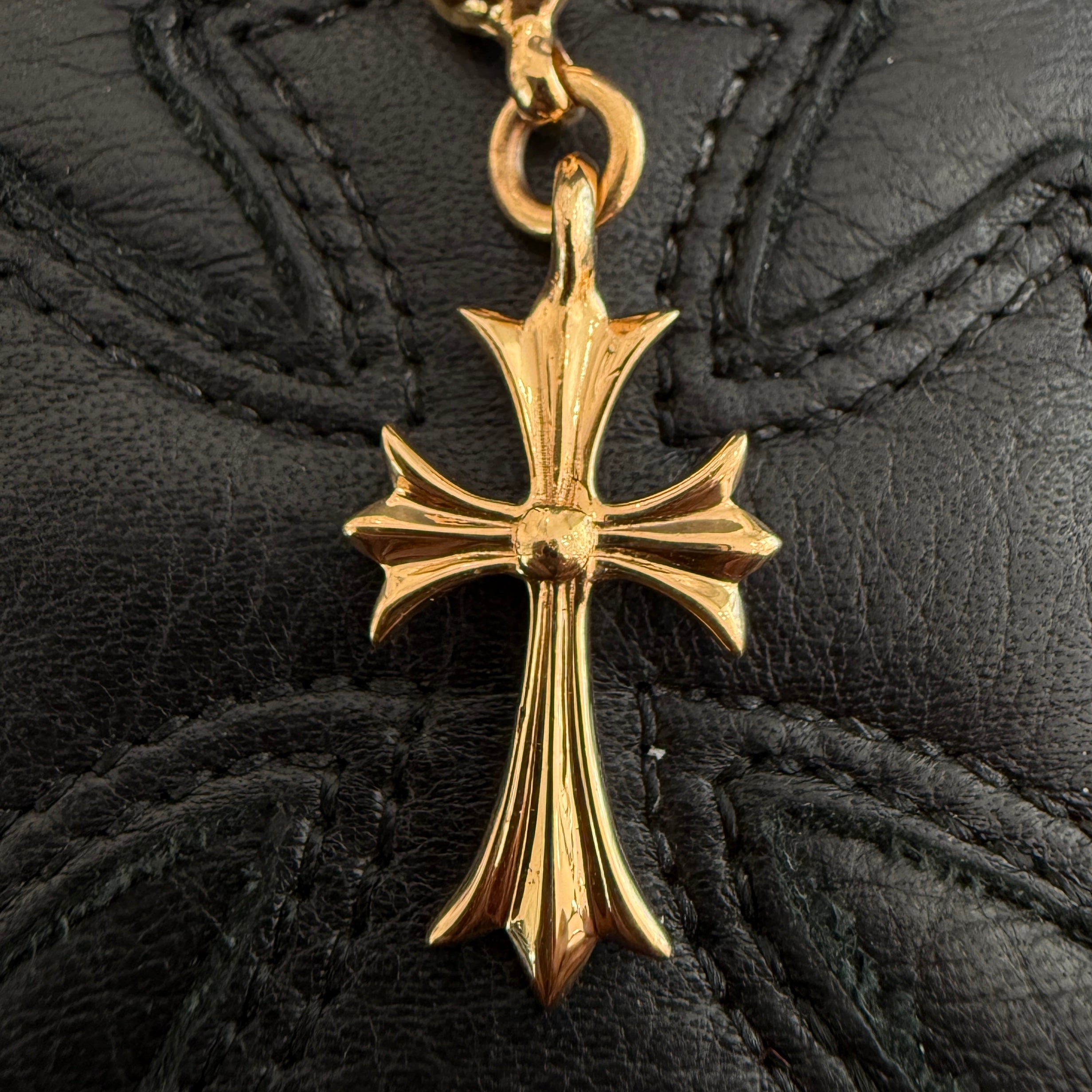 CHROME HEARTS 22K 1 Ball Tiny Cross Charm Neckless Top クロムハーツ 1ボール タイニークロスチャーム ネックレストップ