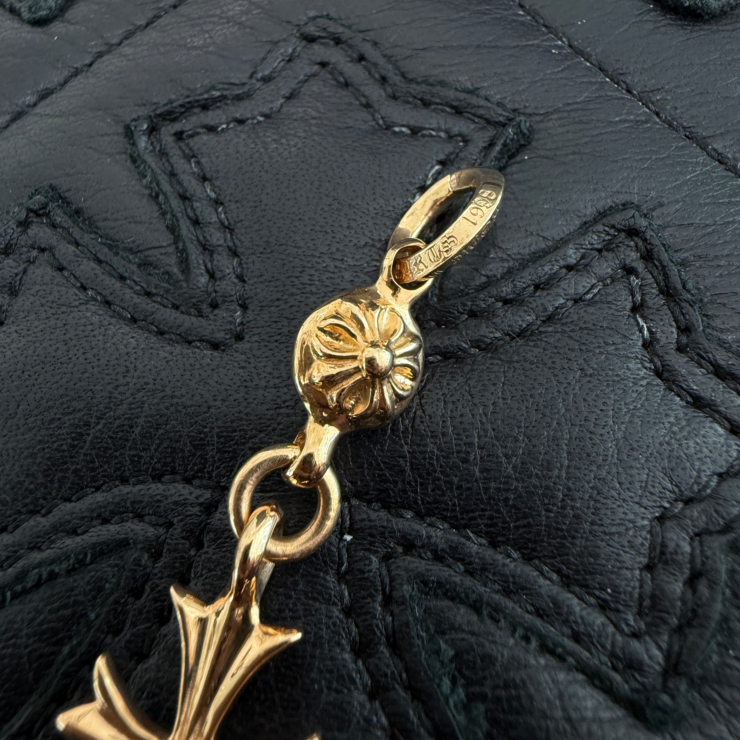 CHROME HEARTS 22K 1 Ball Tiny Cross Charm Neckless Top クロムハーツ 1ボール タイニークロスチャーム ネックレストップ