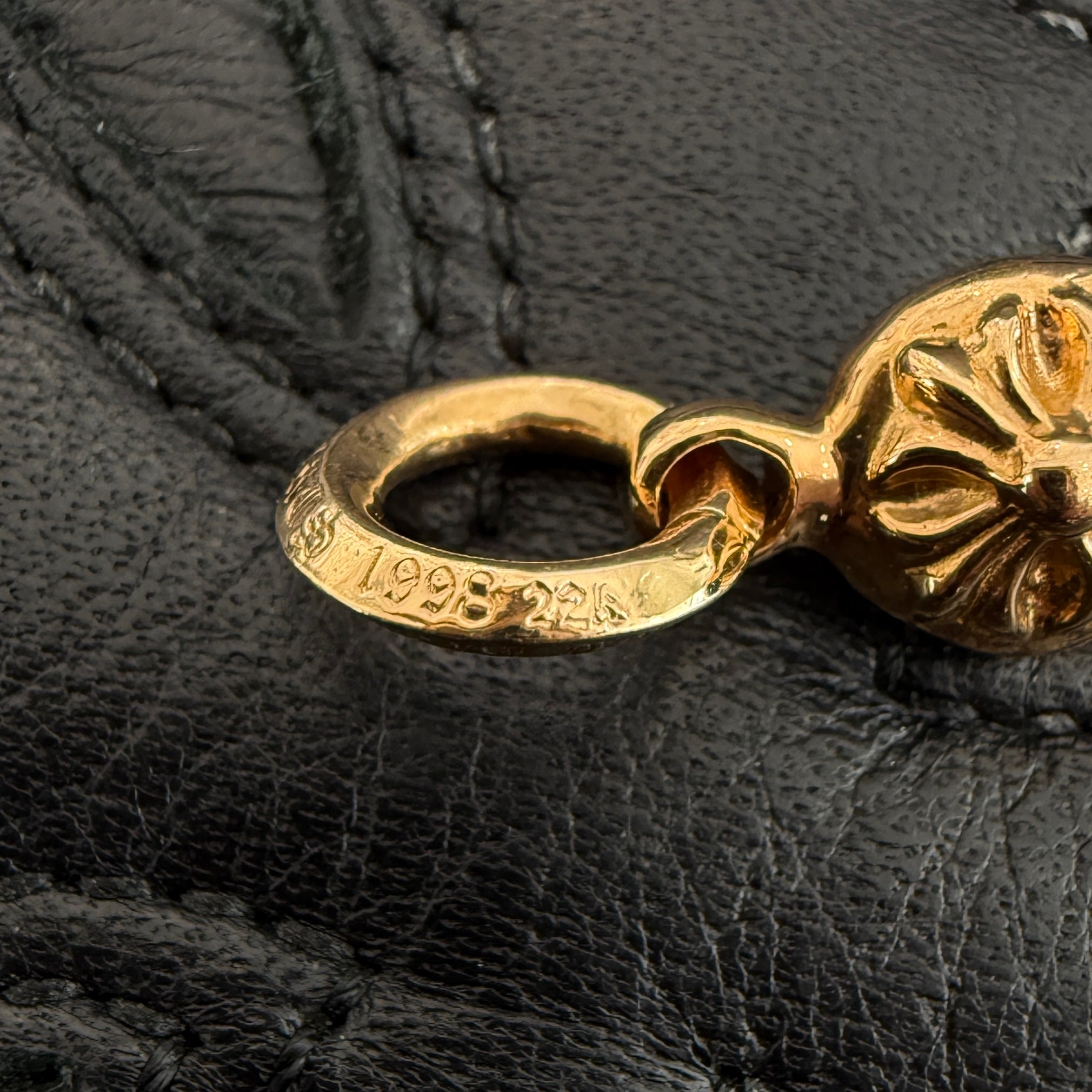 CHROME HEARTS 22K 1 Ball Tiny Cross Charm Neckless Top クロムハーツ 1ボール タイニークロスチャーム ネックレストップ