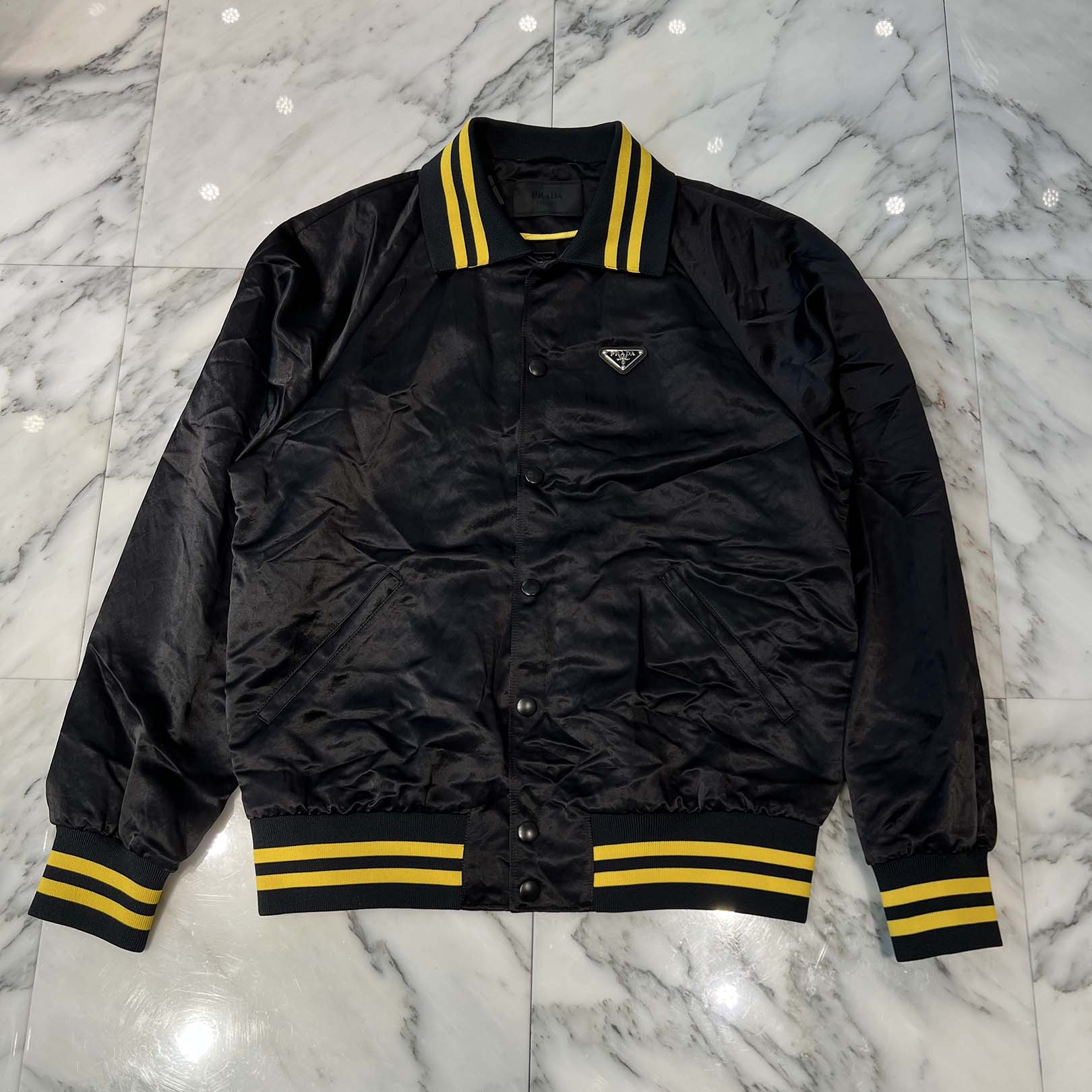 PRADA 2024AW Triangle Logo Nylon Stadium Jacket SGC743 S000 154Q Size 50 プラダ トライアングルロゴ ナイロン スタジアムジャケット サイズ50