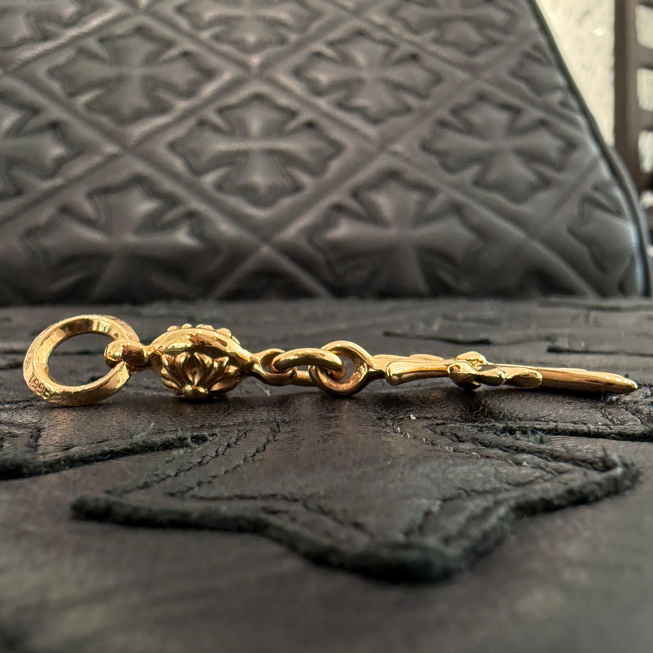 CHROME HEARTS 22K 1 Ball Tiny Cross Charm Neckless Top クロムハーツ 1ボール タイニークロスチャーム ネックレストップ