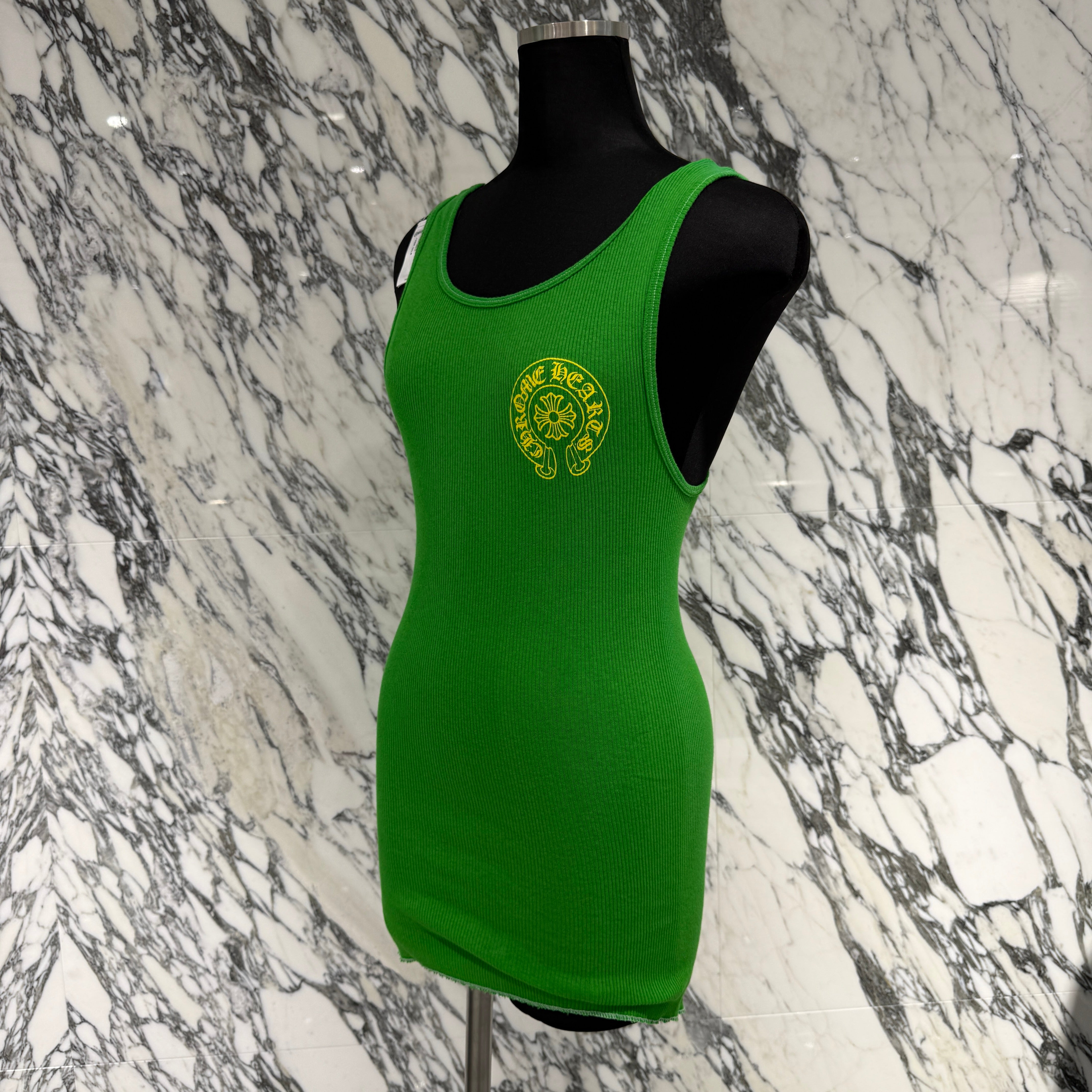 CHROME HEARTS Yellow Horseshoe Rib Tank Top Size M クロムハーツ