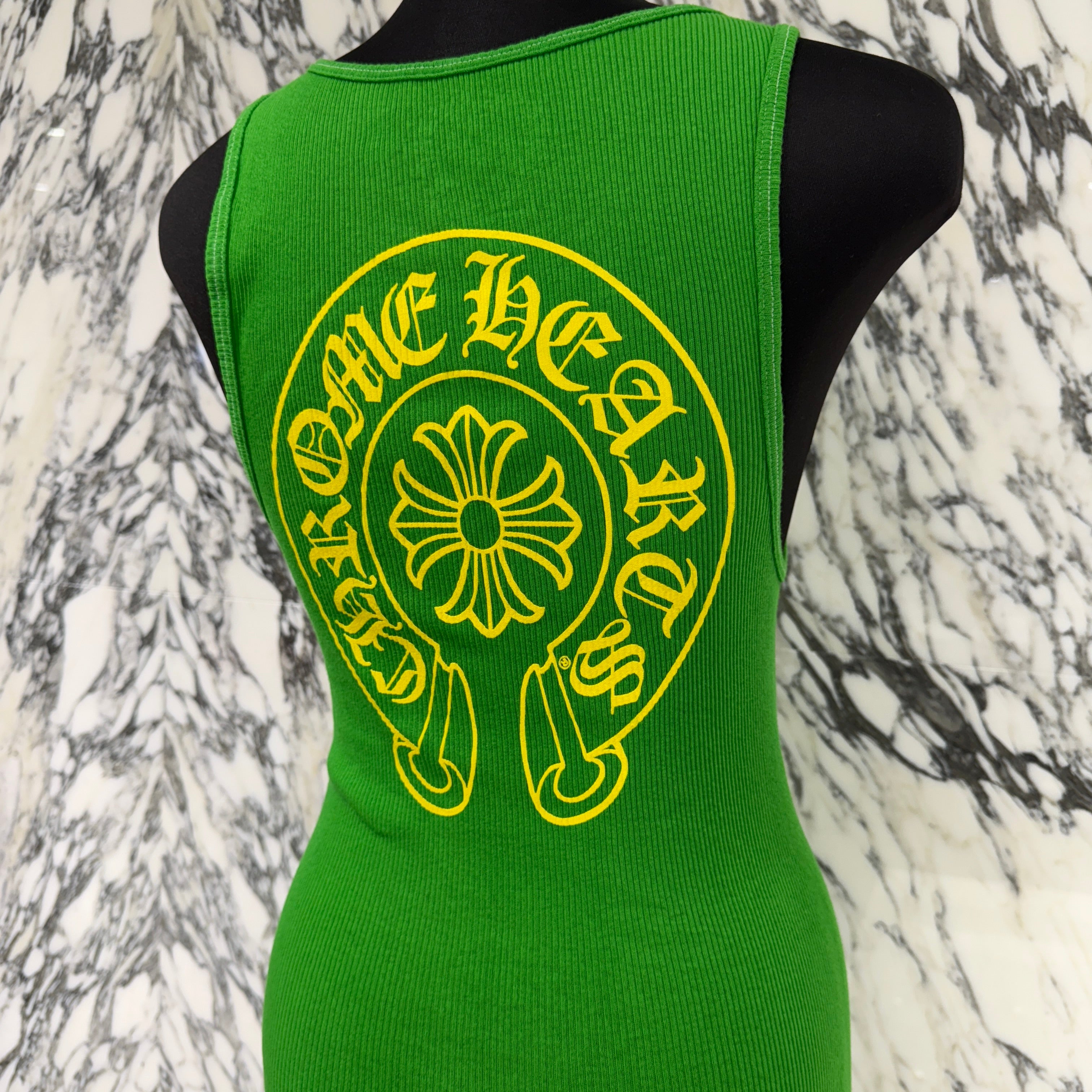 CHROME HEARTS Yellow Horseshoe Rib Tank Top Size M クロムハーツ イエロー ホースシュー リブ タンクトップ サイズM