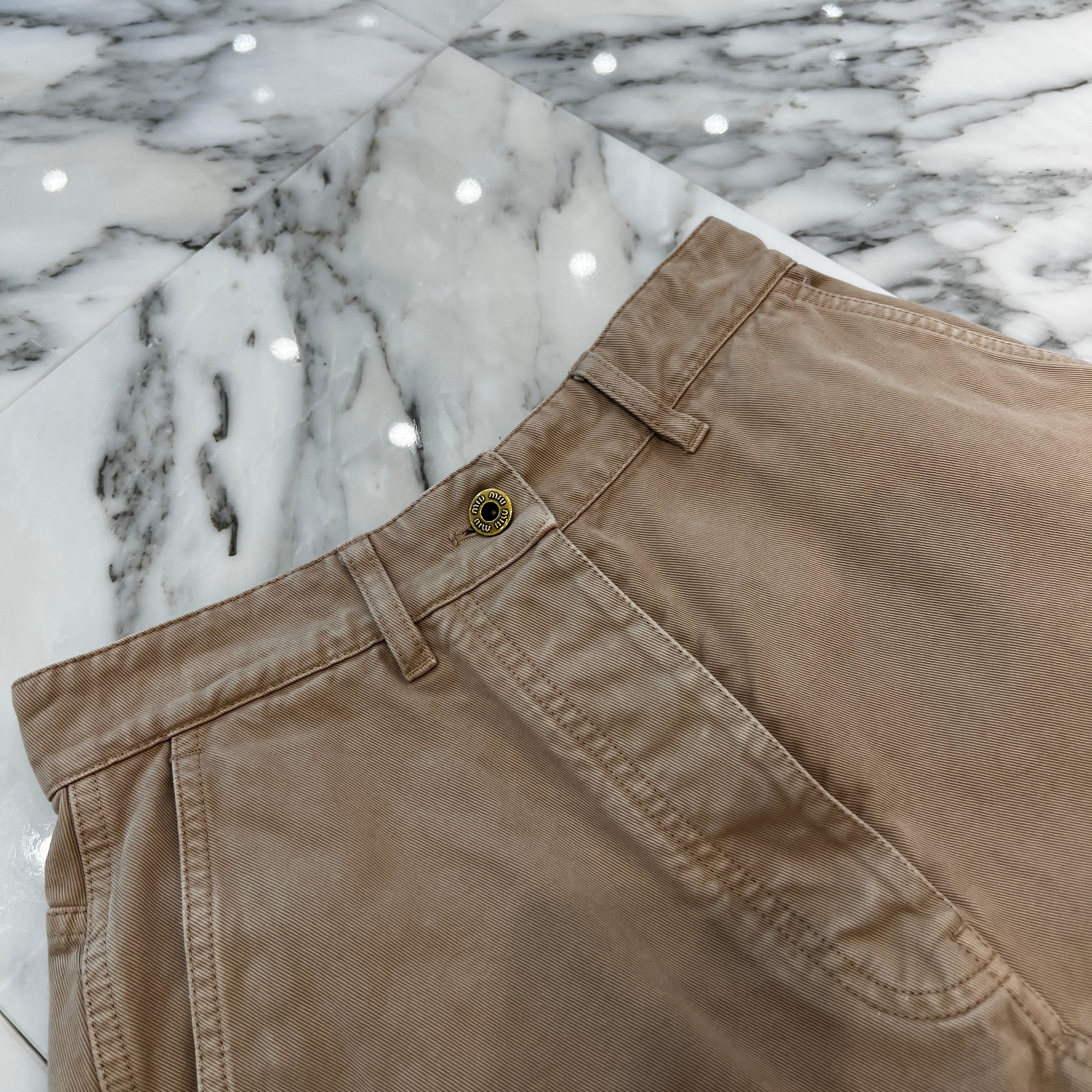 MIU MIU 2023SS Back Logo Embroidery Cotton Shorts MP1724 S000 1350