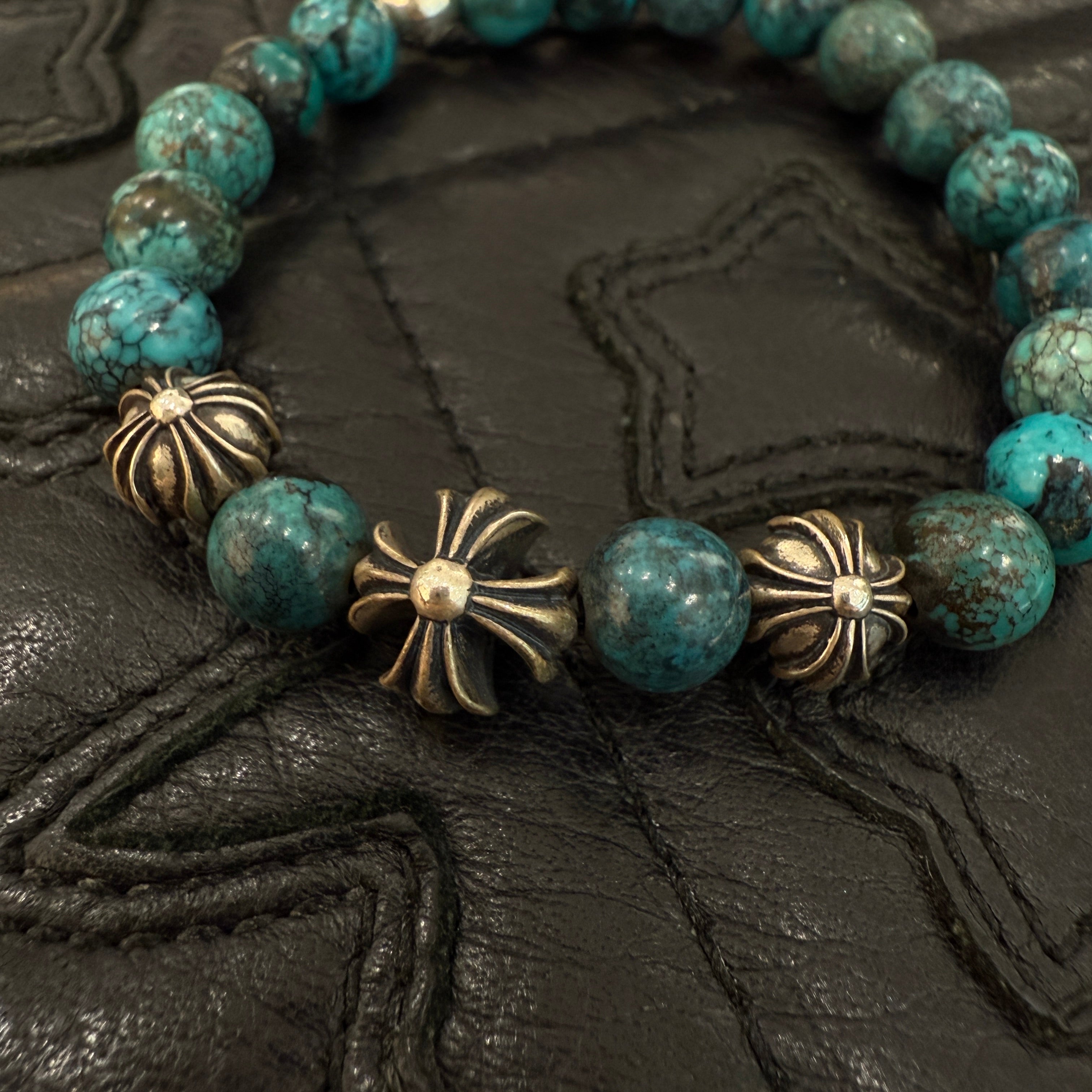CHROME HEARTS CH Plus Turquoise Beads Bracelet クロムハーツ CHプラス ターコイズビーズ ブレスレット