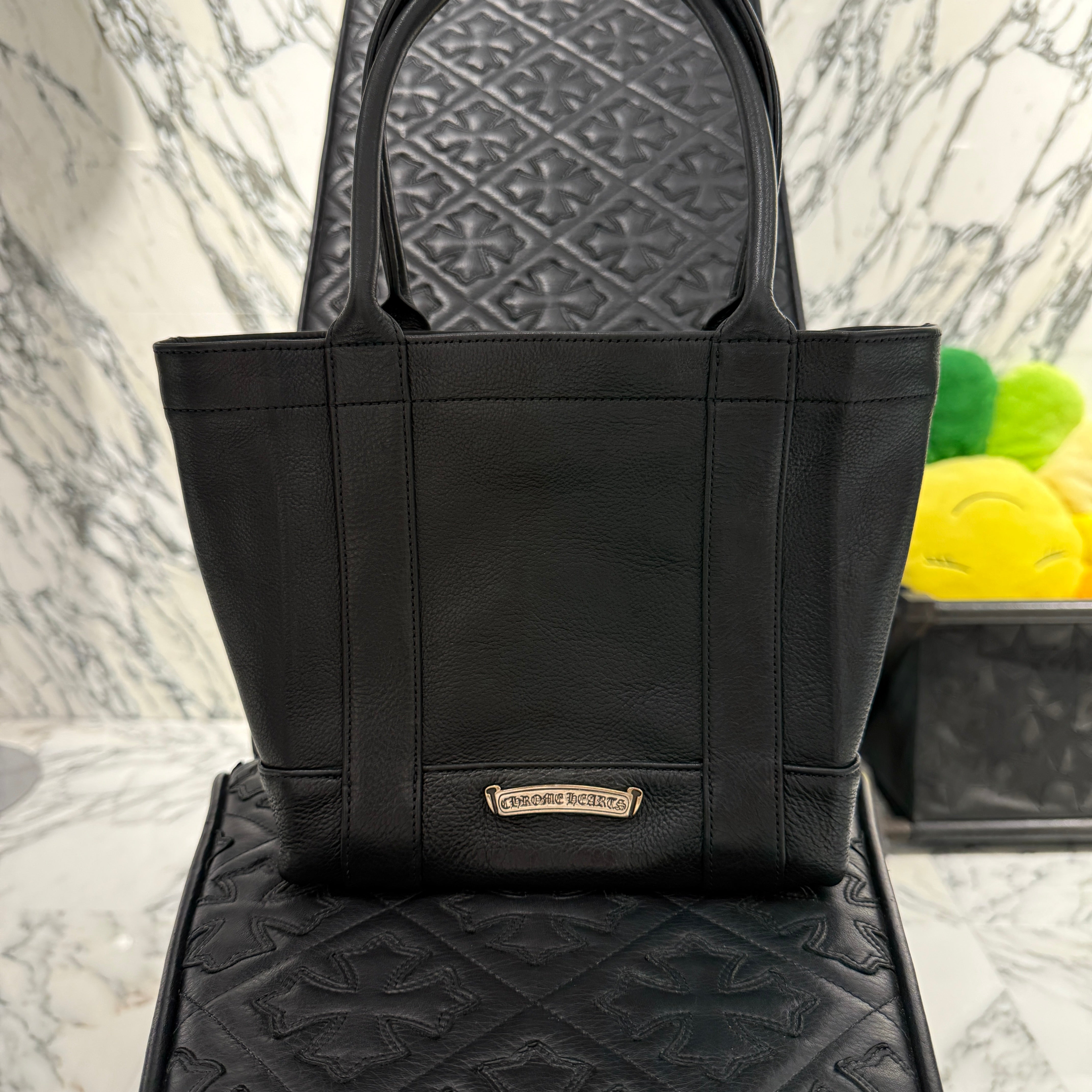 CHROME HEARTS Leather Tote Mini Bag クロムハーツ レザー トート ミニ バッグ