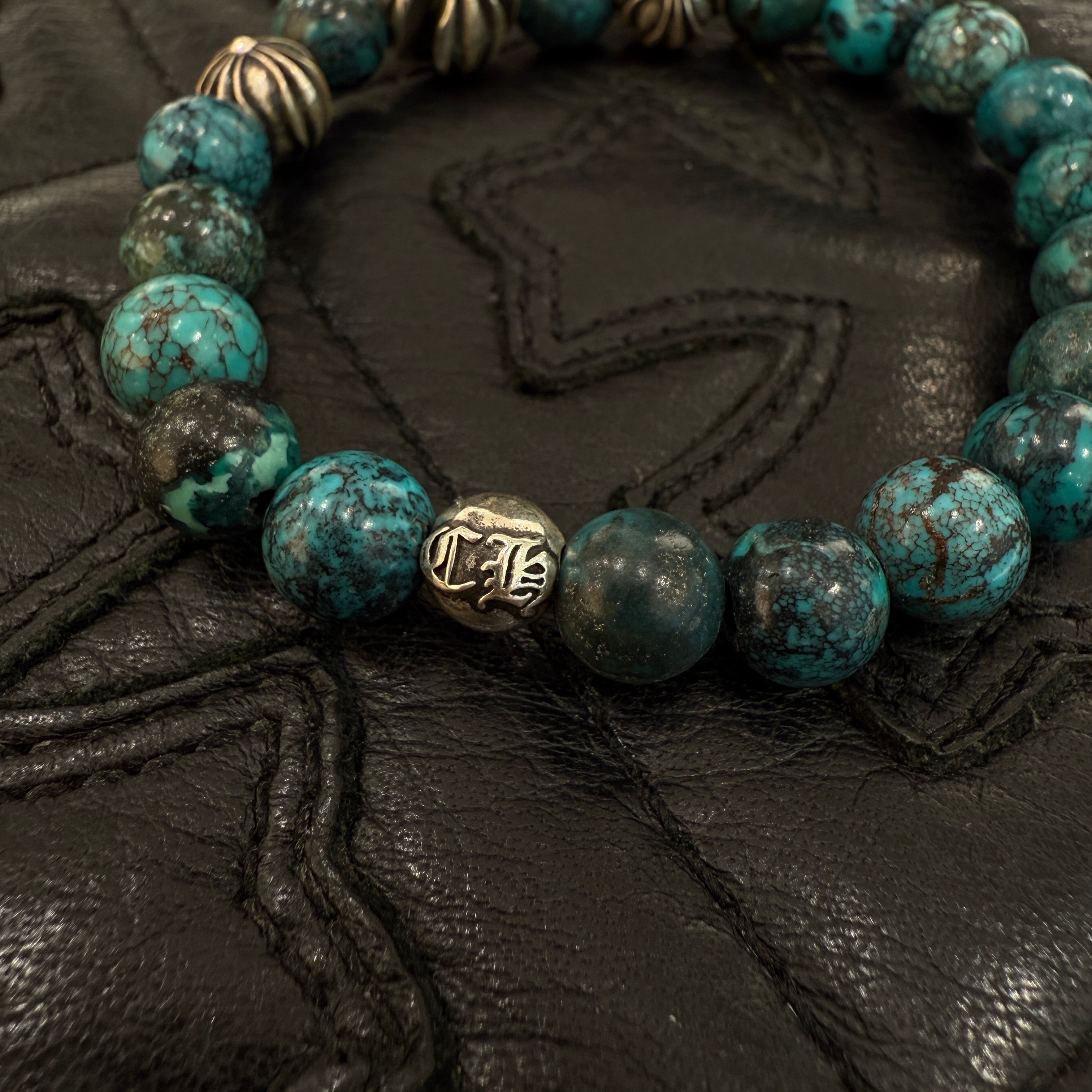CHROME HEARTS CH Plus Turquoise Beads Bracelet クロムハーツ CHプラス ターコイズビーズ ブレスレット