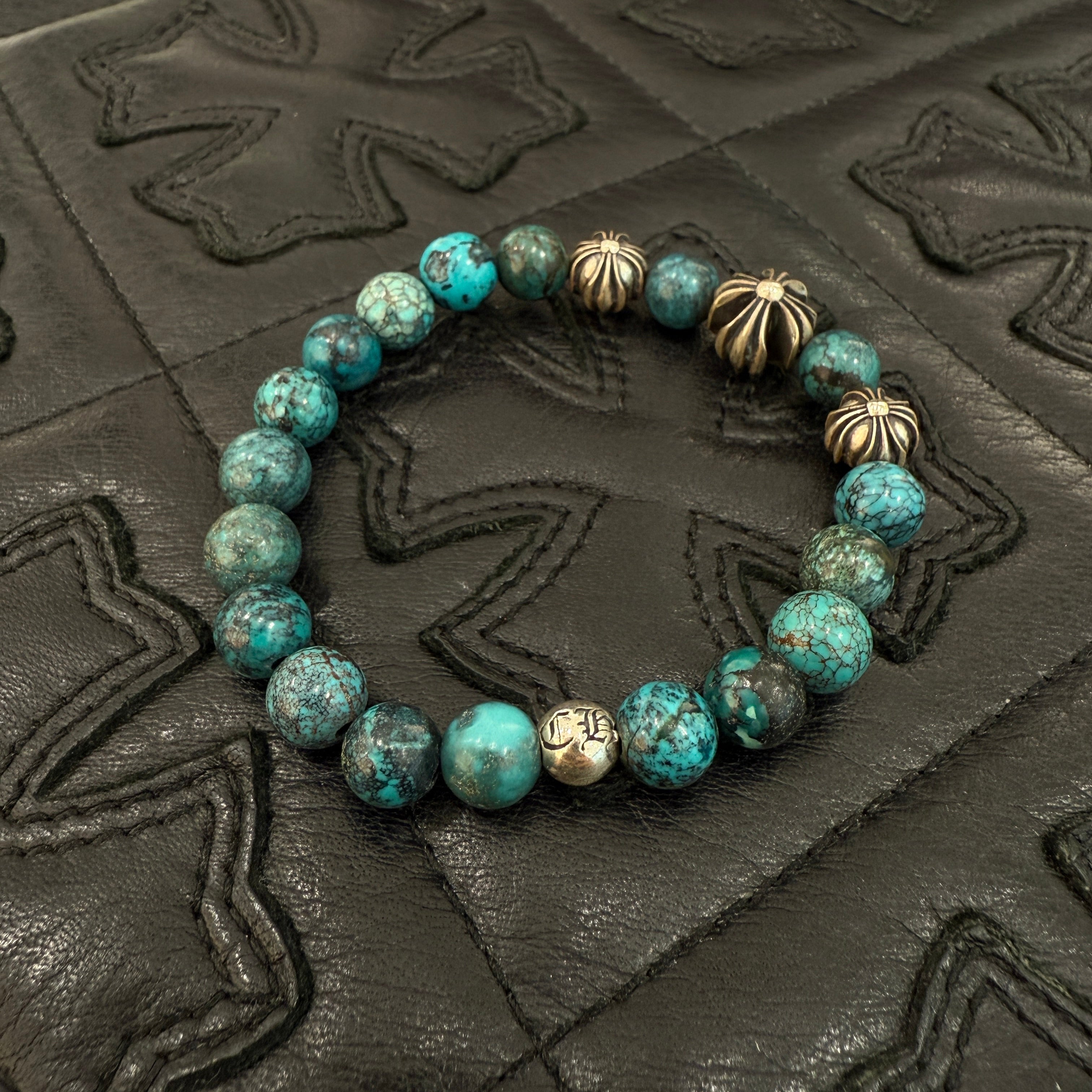 CHROME HEARTS CH Plus Turquoise Beads Bracelet クロムハーツ CHプラス ターコイズビーズ ブレスレット
