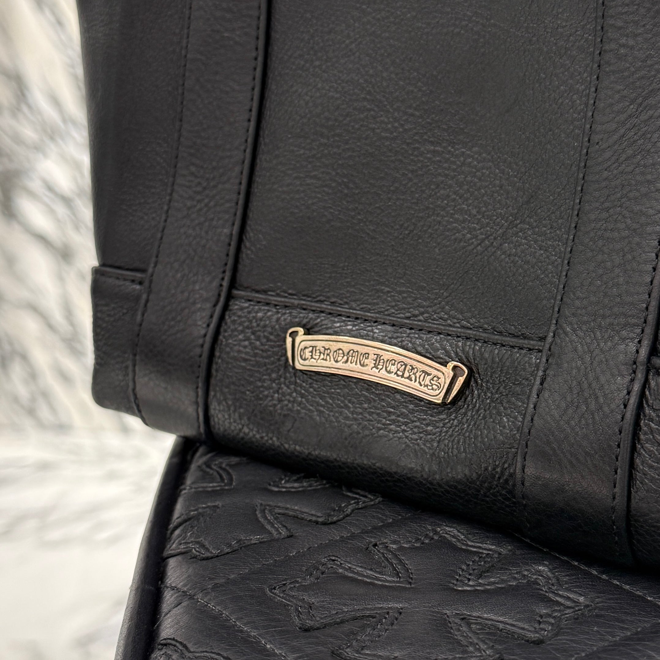 CHROME HEARTS Leather Tote Mini Bag クロムハーツ レザー トート