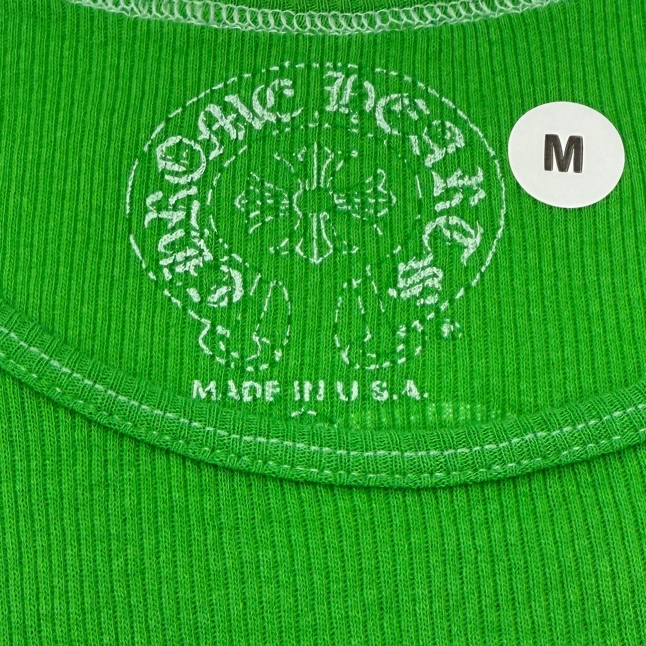 CHROME HEARTS Yellow Horseshoe Rib Tank Top Size M クロムハーツ
