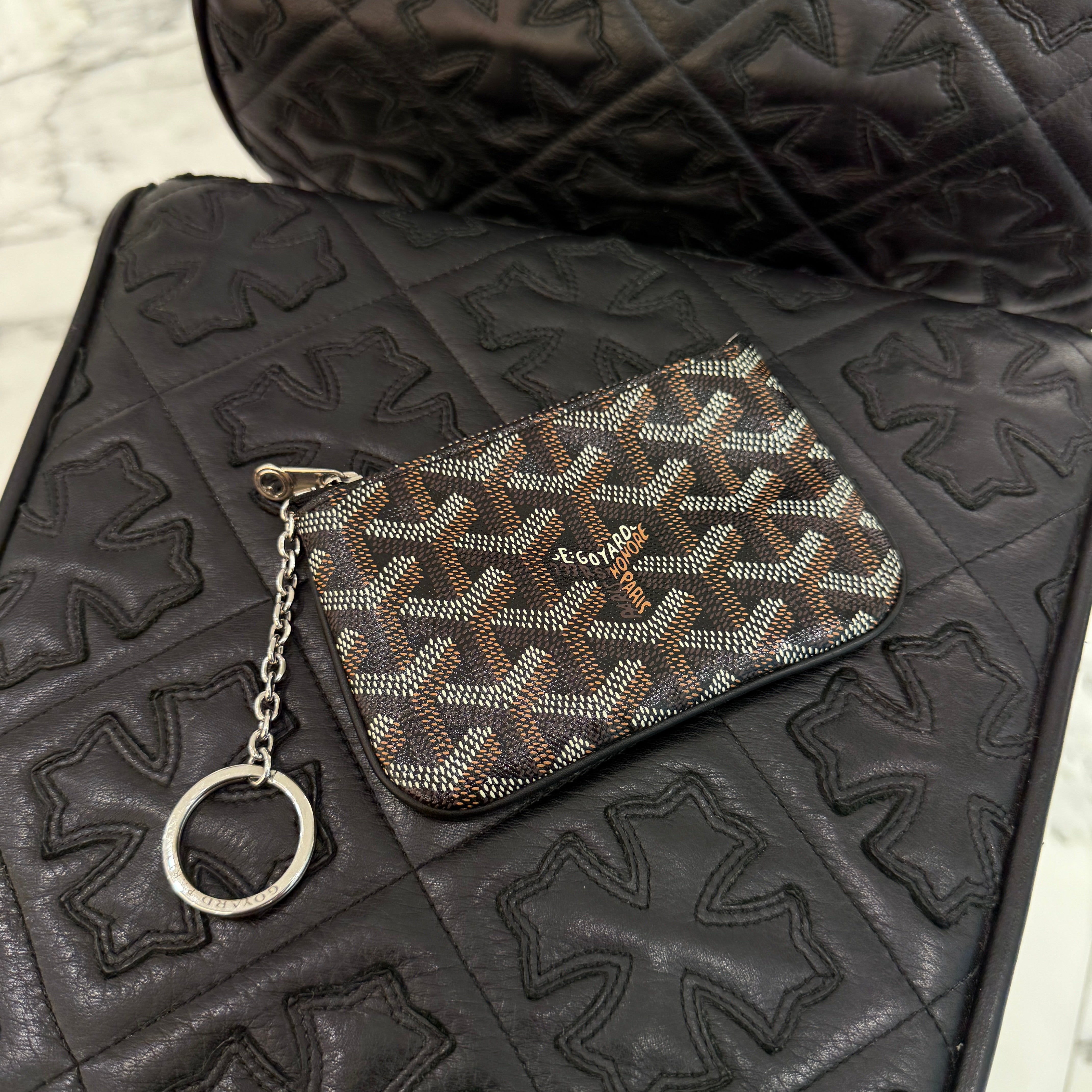 Goyard ケース ブラック/ブラウン セナナノキーポーチ GOYARD 送料無料 ゴヤール セナナノキーポーチ ブラック