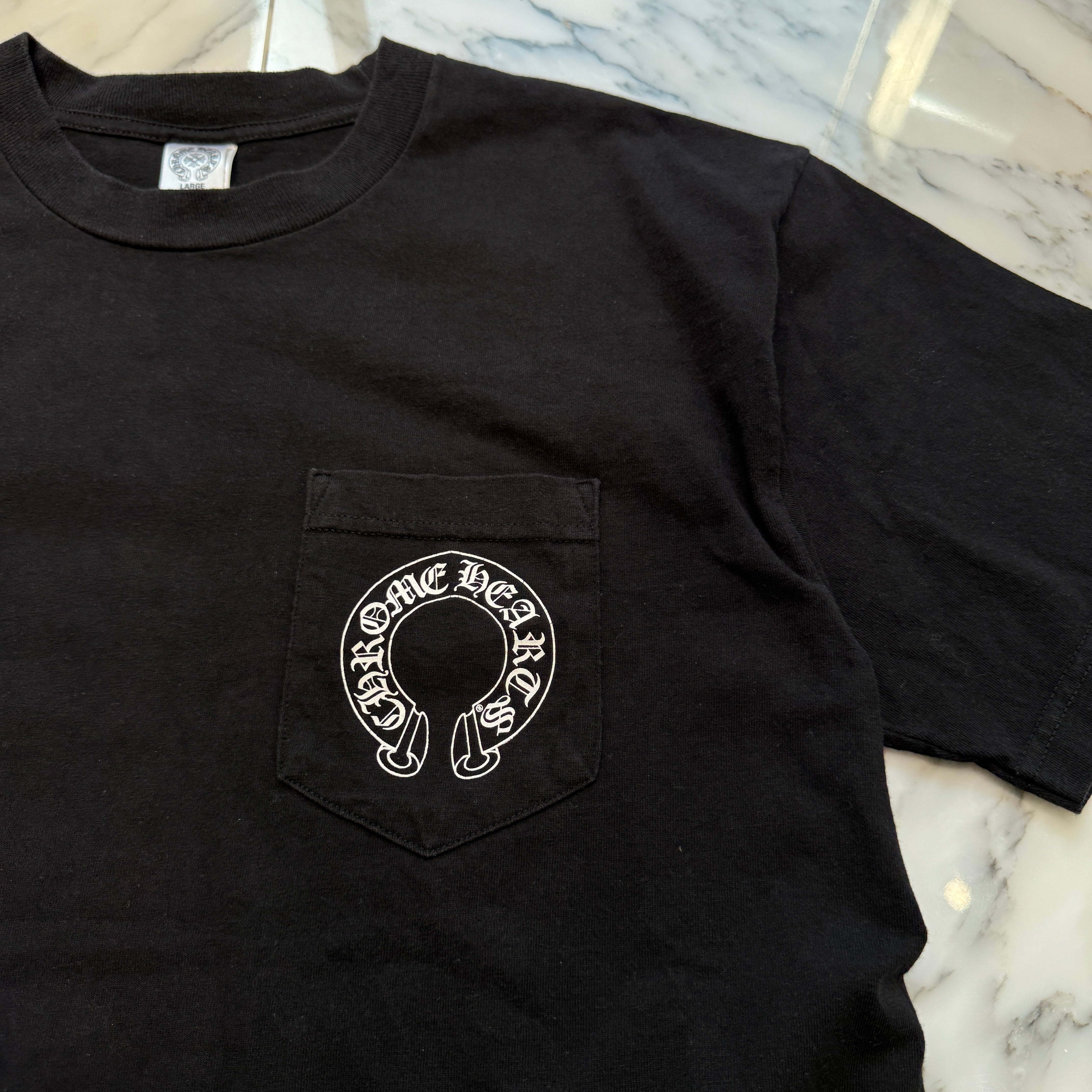 CHROME HEARTS Back Scroll Label Horseshoe Tee Size L クロムハーツ バックスクロールラベル ホースシュー Tシャツ サイズL