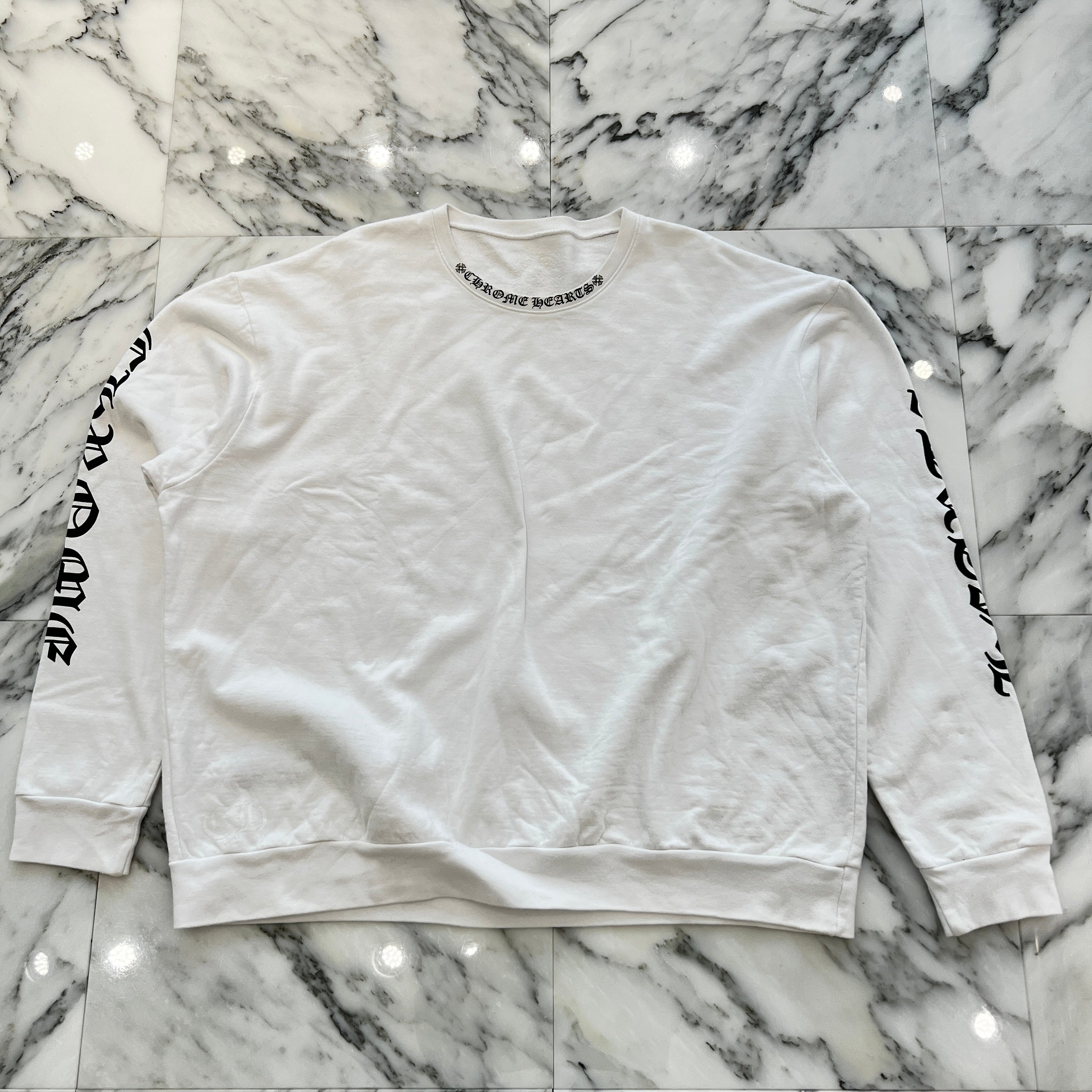 CHROME HEARTS クロムハーツ CREW Sweatshirt CHROME HEARTS Neck Logo Crewneck Sweatshirt Size L クロム