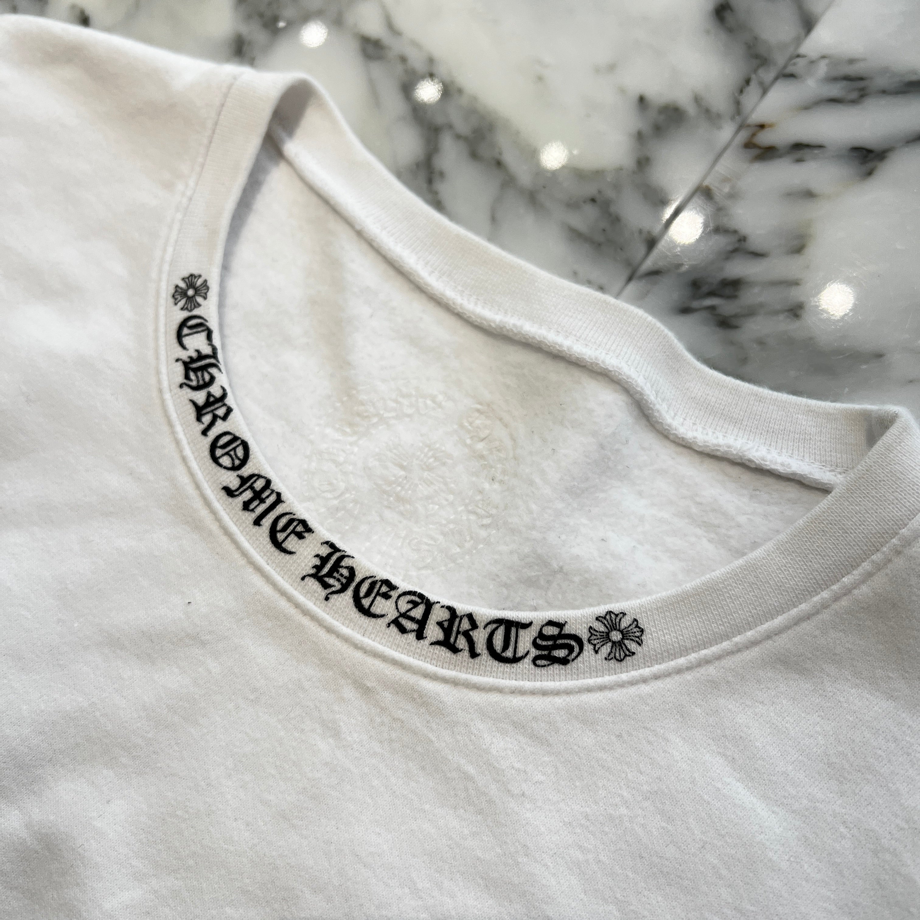 CHROME HEARTS クロムハーツ CREW Sweatshirt CHROME HEARTS Neck Logo Crewneck Sweatshirt Size L クロム