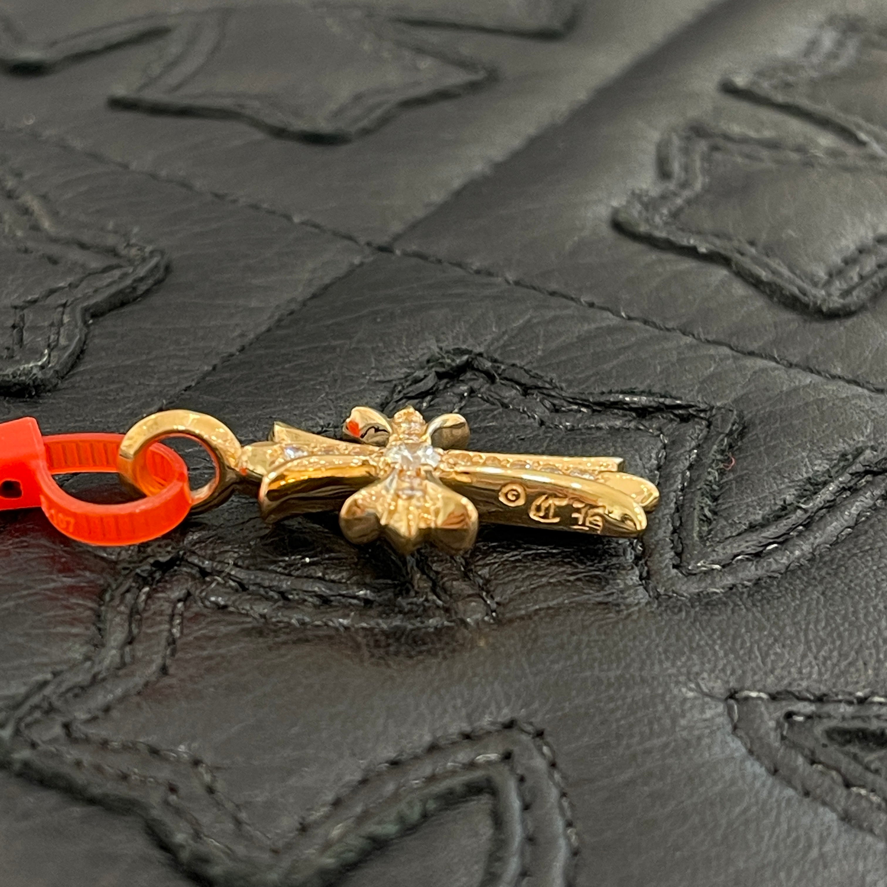 CHROME HEARTS 22K Tiny Fat Cross Pave Diamond Pendant Top クロムハーツ 22K タイニーファットクロス パヴェダイヤモンド ペンダントトップ