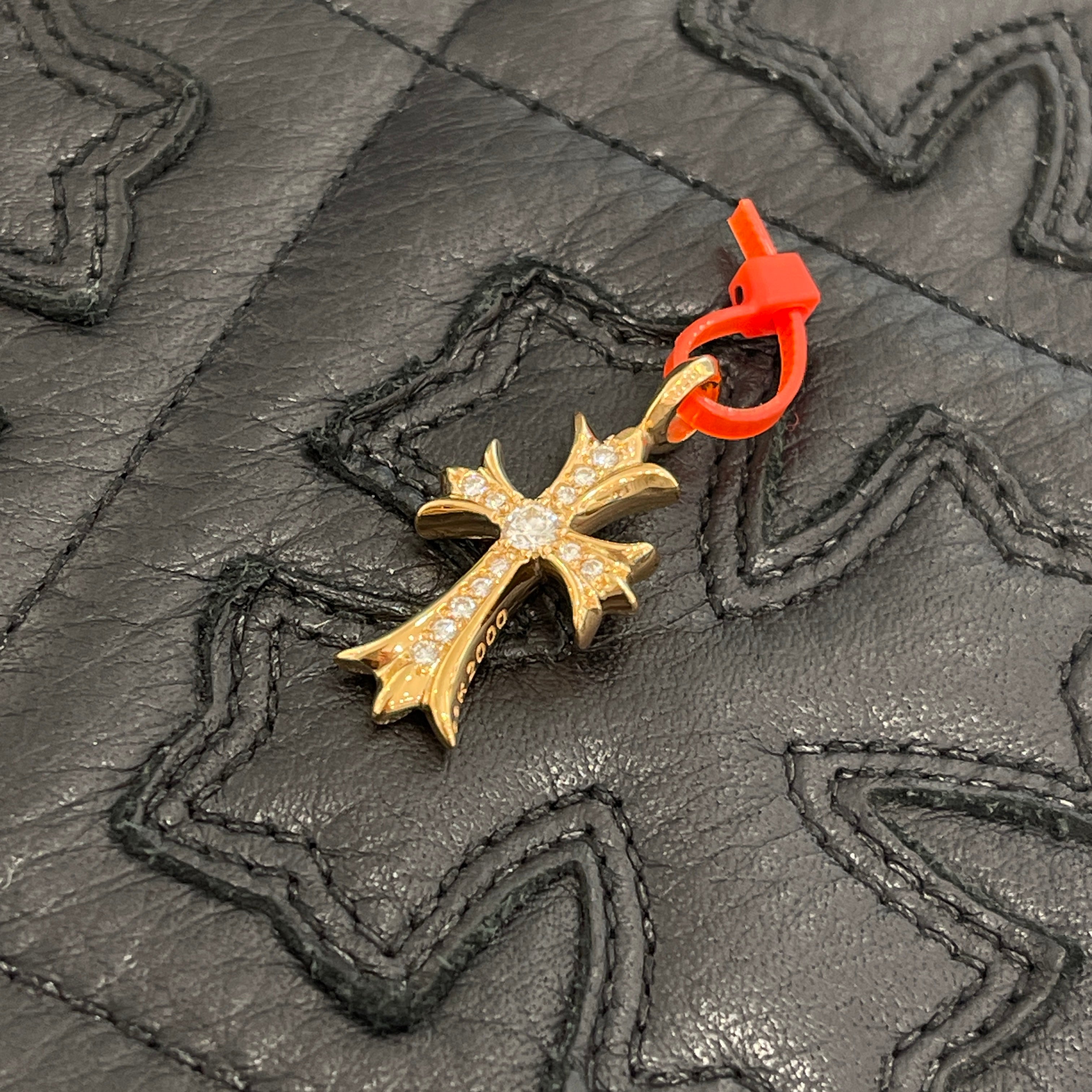 CHROME HEARTS 22K Tiny Fat Cross Pave Diamond Pendant Top クロムハーツ 22K タイニーファットクロス パヴェダイヤモンド ペンダントトップ