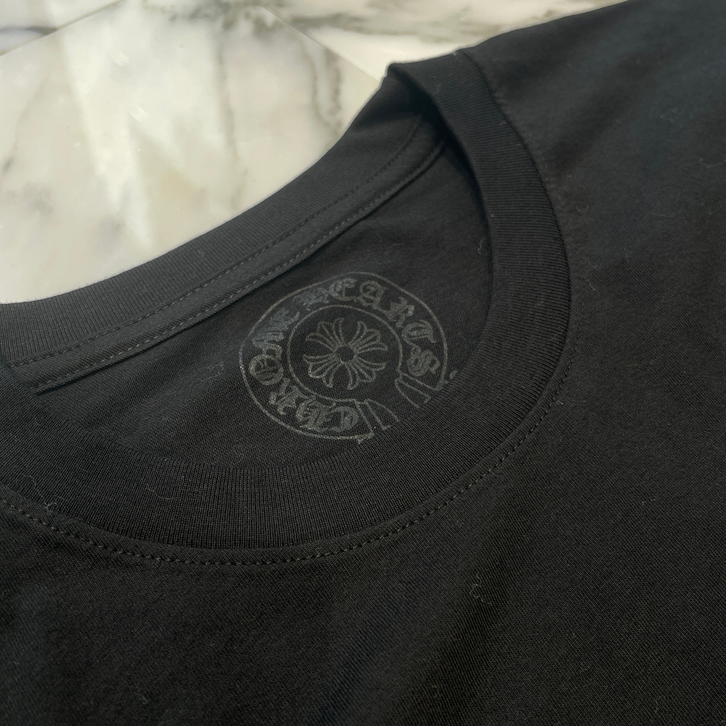 CHROME HEARTS Floral Cross Horseshoe Long Sleeve Tee Size L