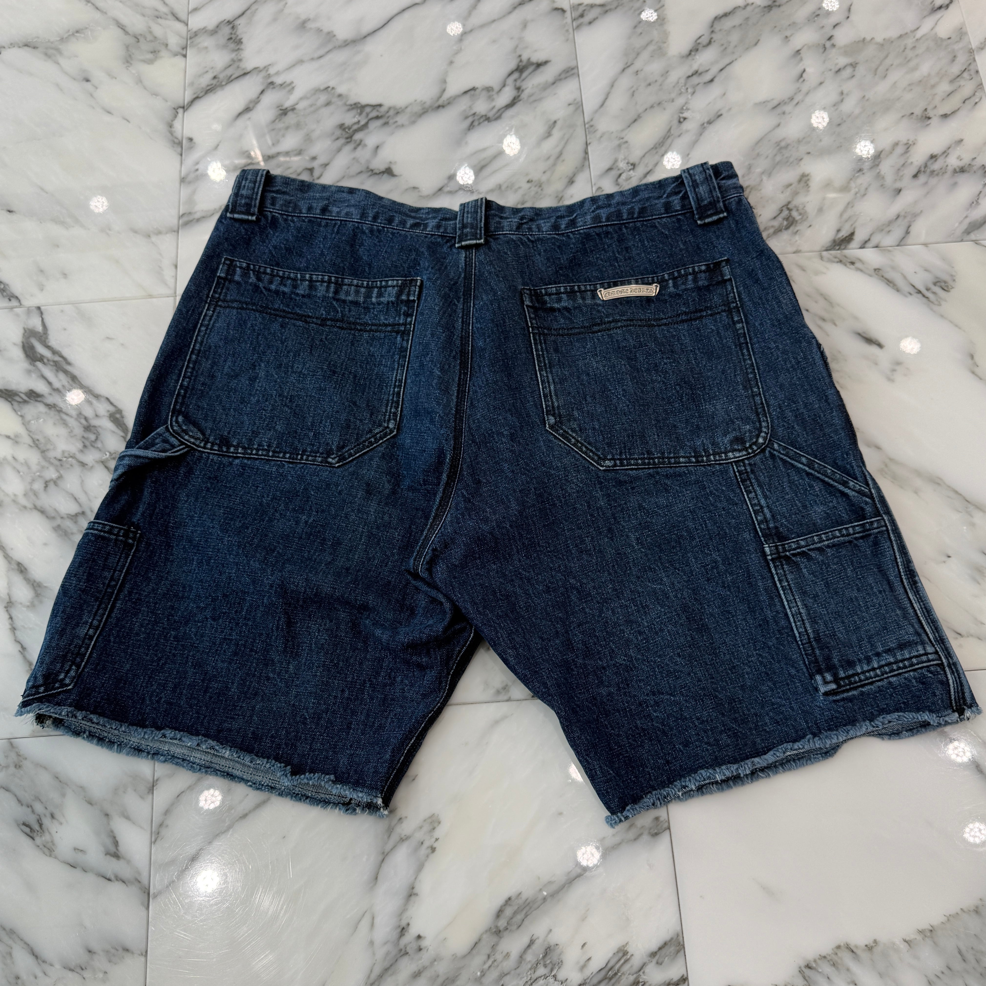 CHROME HEARTS Carpenter Cross Ball Button Denim Shorts Size 38 クロムハーツ カーペンター クロスボールボタン デニムショーツ サイズ38