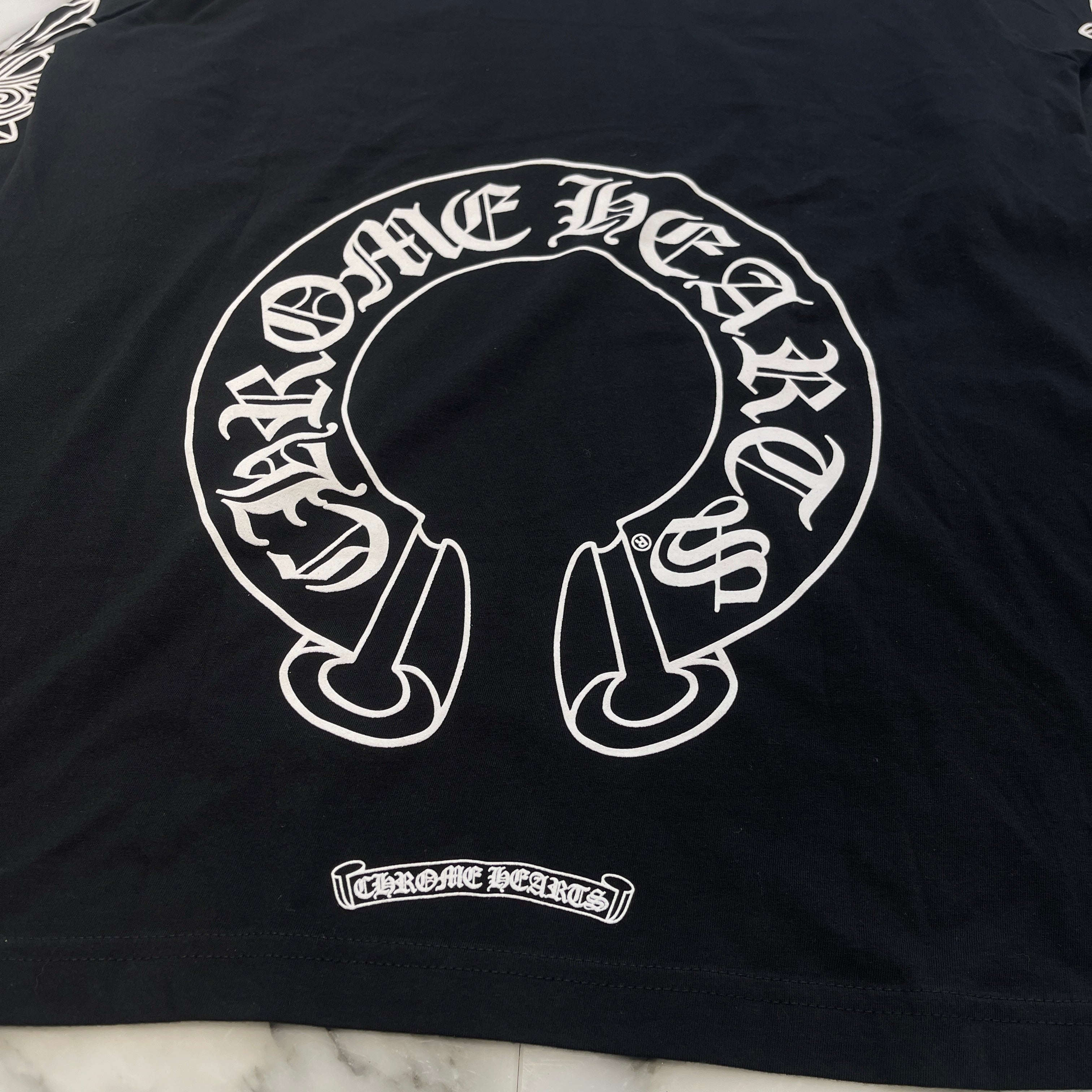 CHROME HEARTS Floral Cross Horseshoe Long Sleeve Tee Size XL クロムハーツ フローラルクロス ホースシュー ロングスリーブTシャツ サイズXL