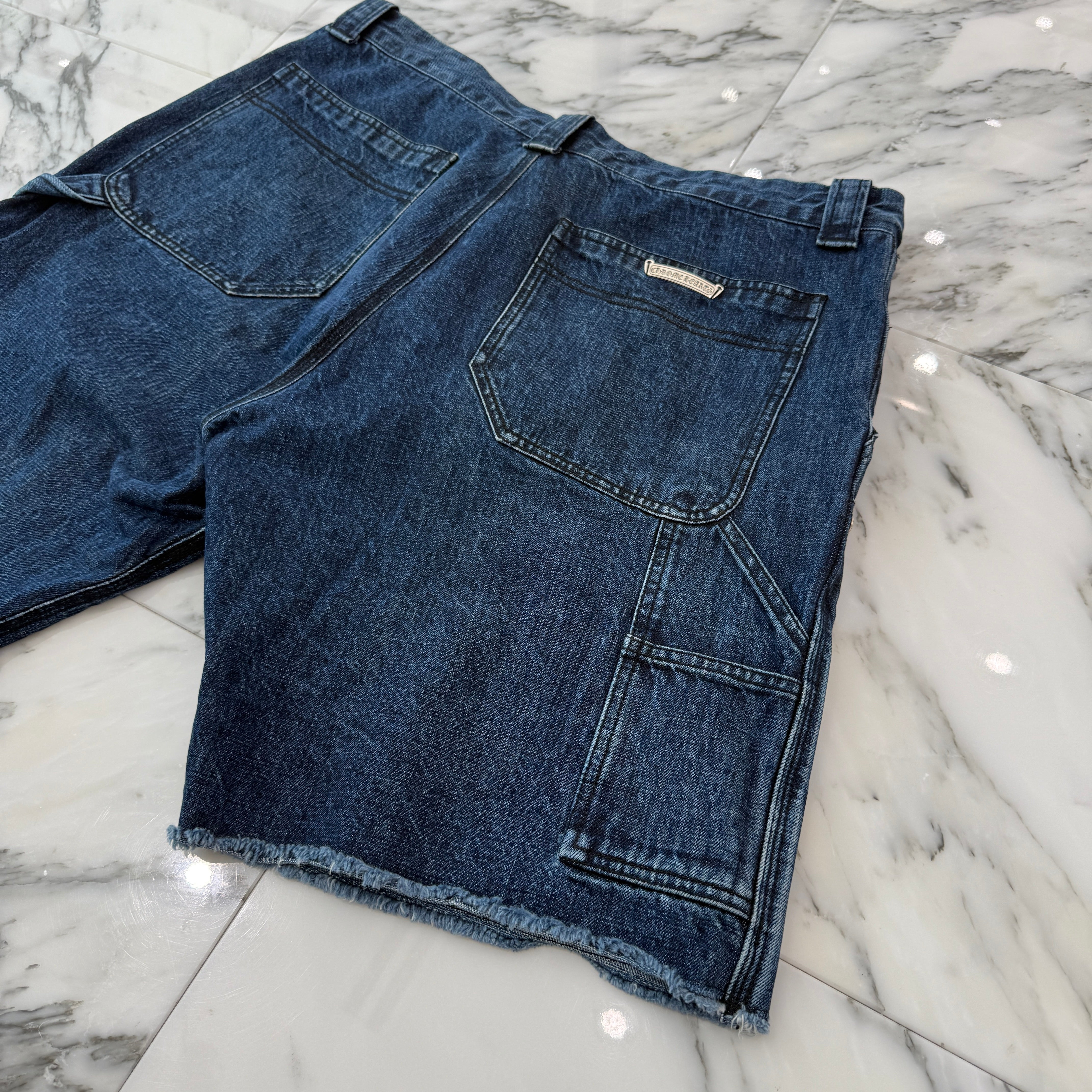 CHROME HEARTS Carpenter Cross Ball Button Denim Shorts Size 38 クロムハーツ カーペンター クロスボールボタン デニムショーツ サイズ38