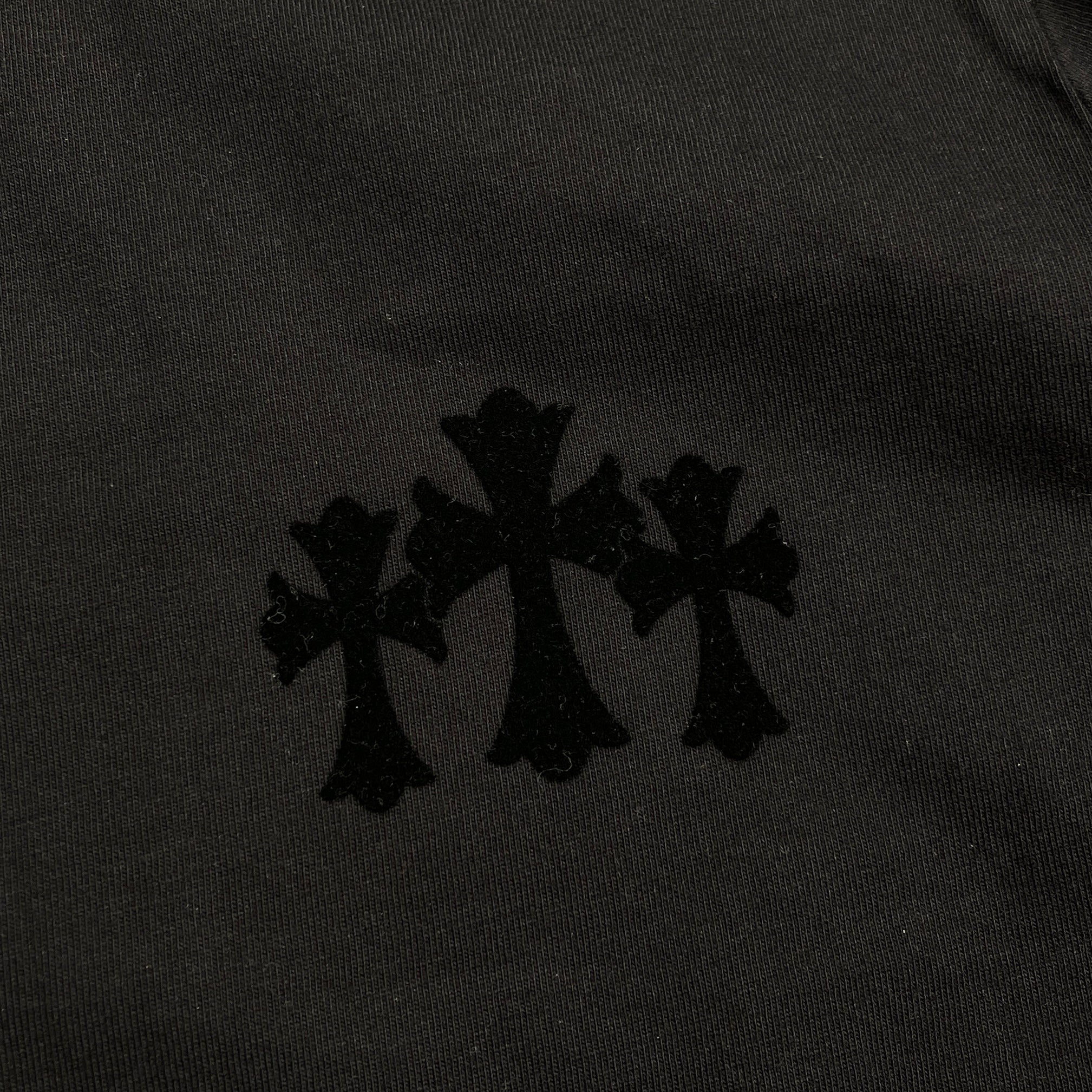 CHROME HEARTS Y NOT King Taco 3 Cemetery Cross Flock Print Long Sleeve Tee Size M クロムハーツ ワイノット キングタコ 3セメタリークロス フロッキーパッチ プリント ロングスリーブTシャツ サイズM