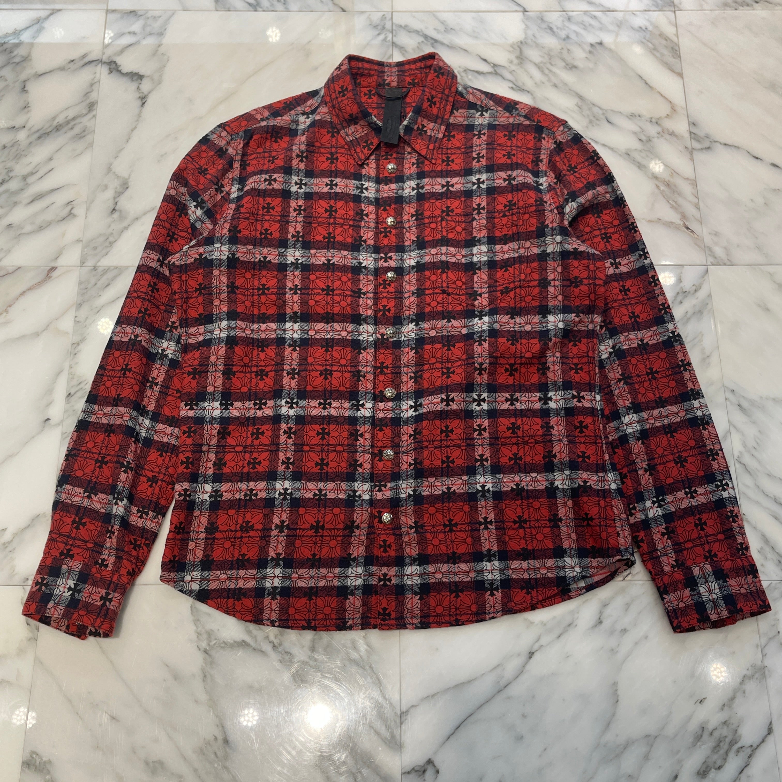 【SPECIAL PRICE】CHROME HEARTS Loose Ends Check Shirt Size M クロムハーツ ルーズエンド チェックシャツ サイズM