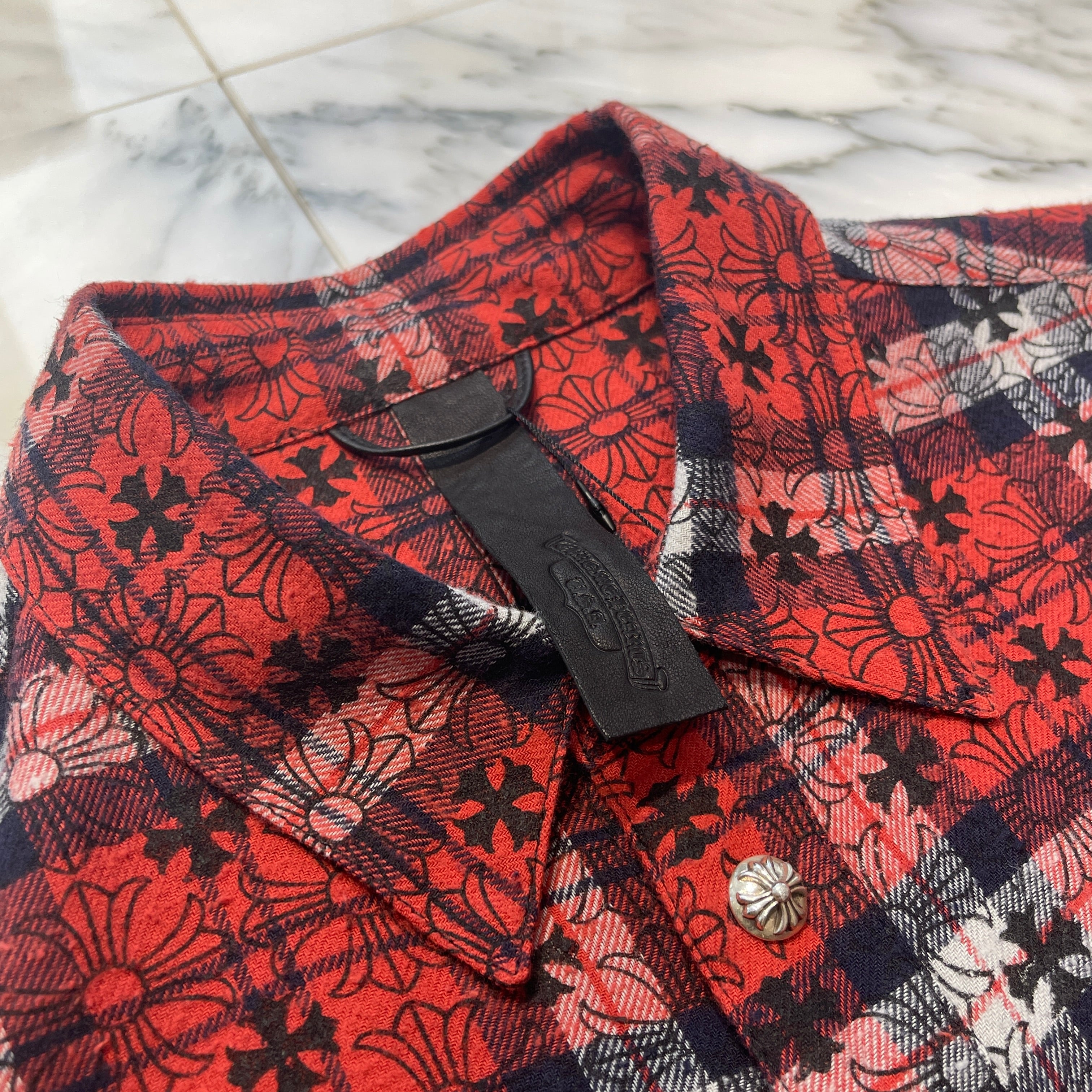 【SPECIAL PRICE】CHROME HEARTS Loose Ends Check Shirt Size M クロムハーツ ルーズエンド チェックシャツ サイズM