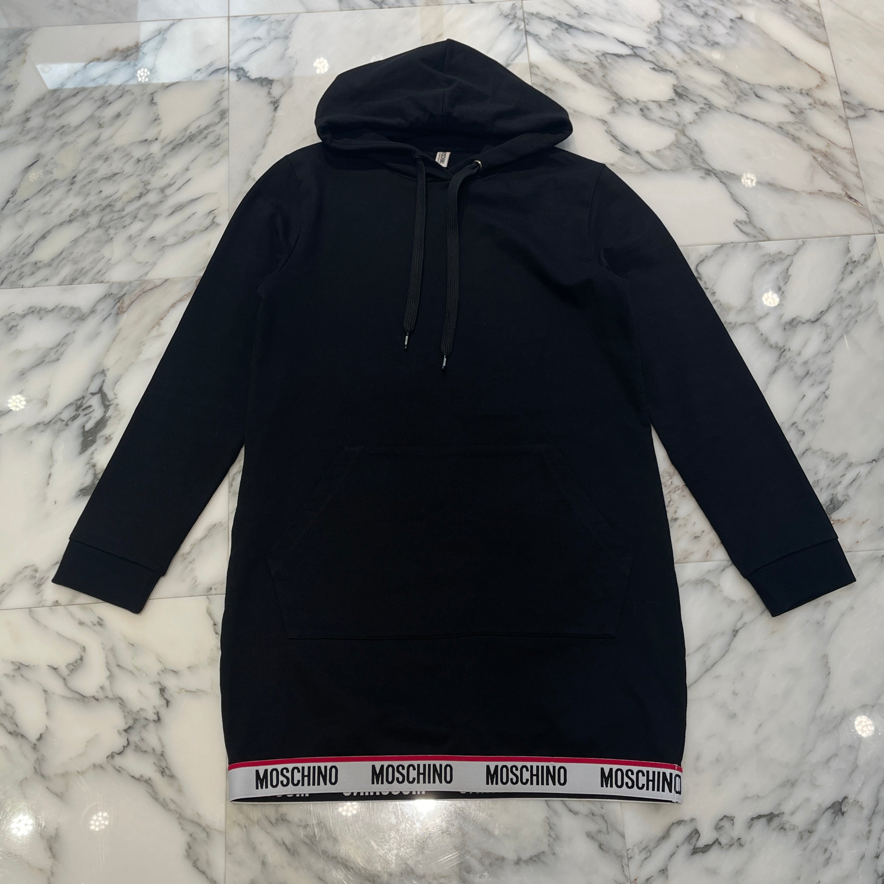 MOSCHINO UNDERWEAR Taped Detail Pullover Hoodie Size Size S モスキーノ アンダーウェア テープディティール プルオーバーフーディ サイズS